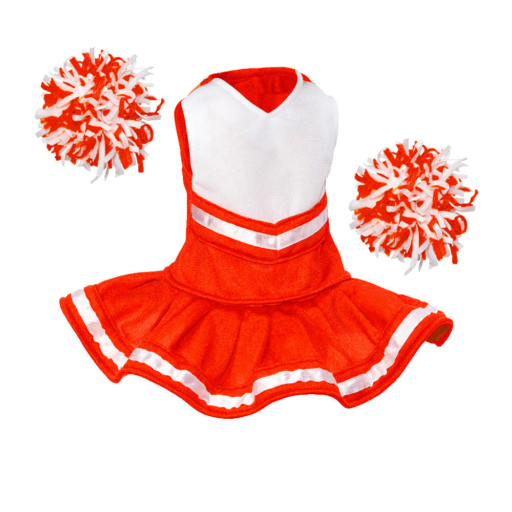 Cheerleader Outfit White body with Scarlett Red trim #90009SR cheerleader embroidable Whatzupwiththat! Bearwear
