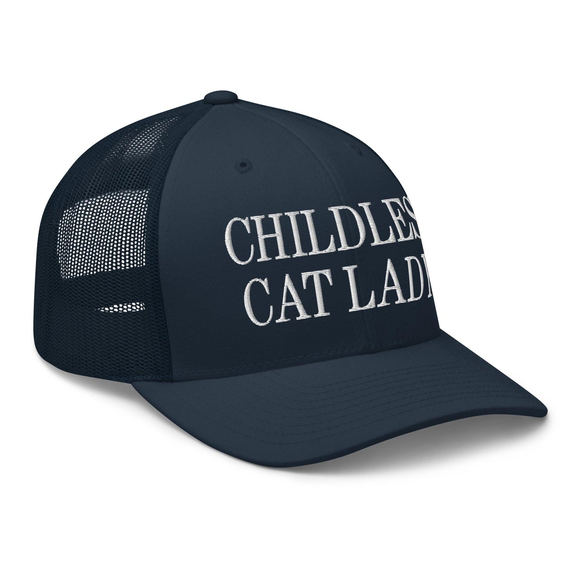 Childless Cat Lady Retro Trucker Hat Capital Crowns Liberal Trucker Hats