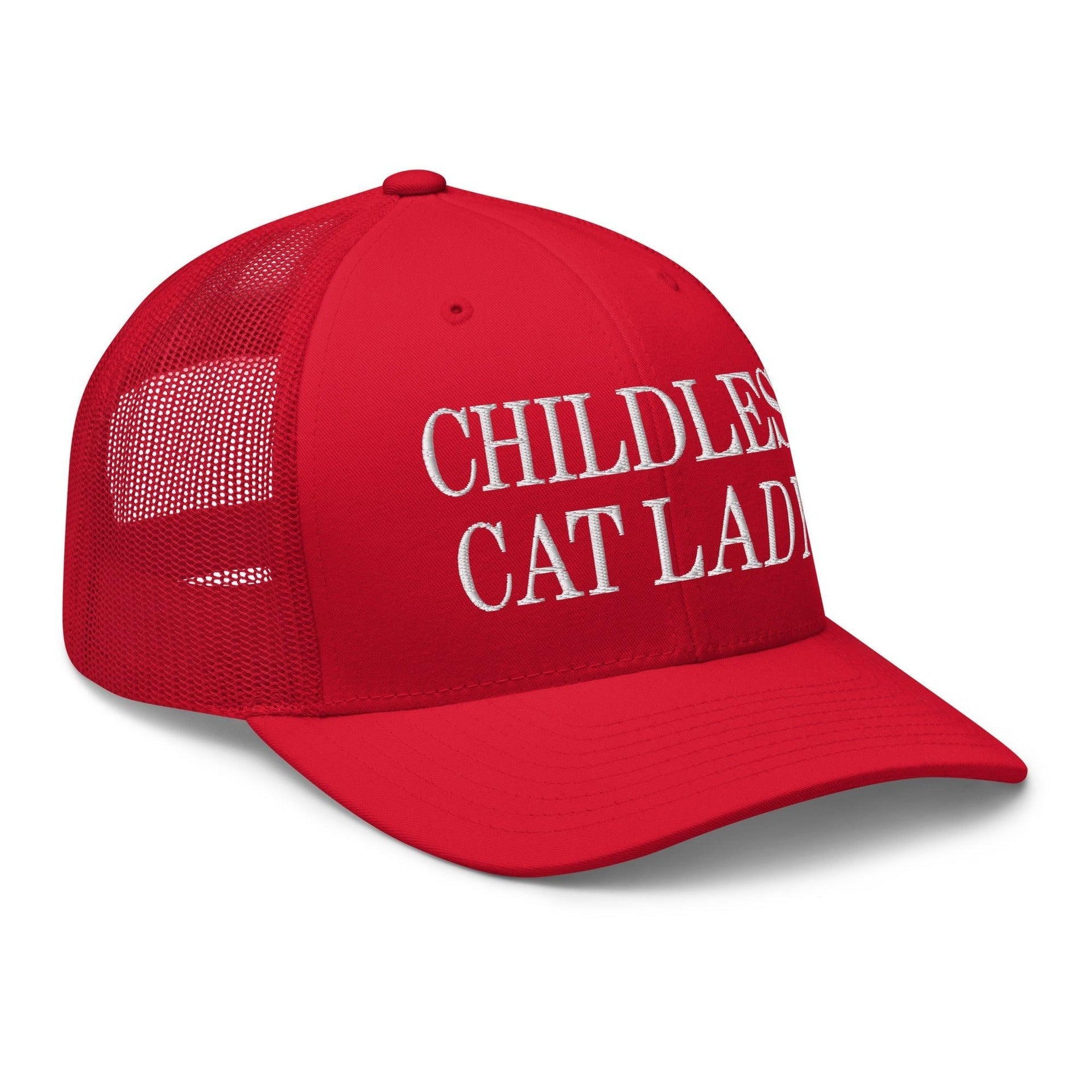 Childless Cat Lady Retro Trucker Hat Capital Crowns Liberal Trucker Hats