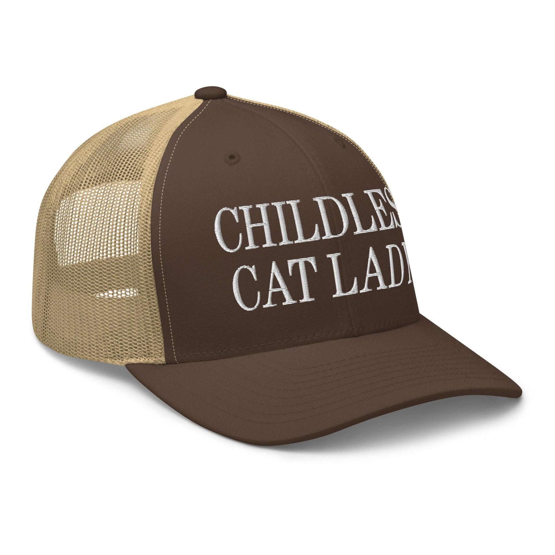 Childless Cat Lady Retro Trucker Hat Capital Crowns Liberal Trucker Hats