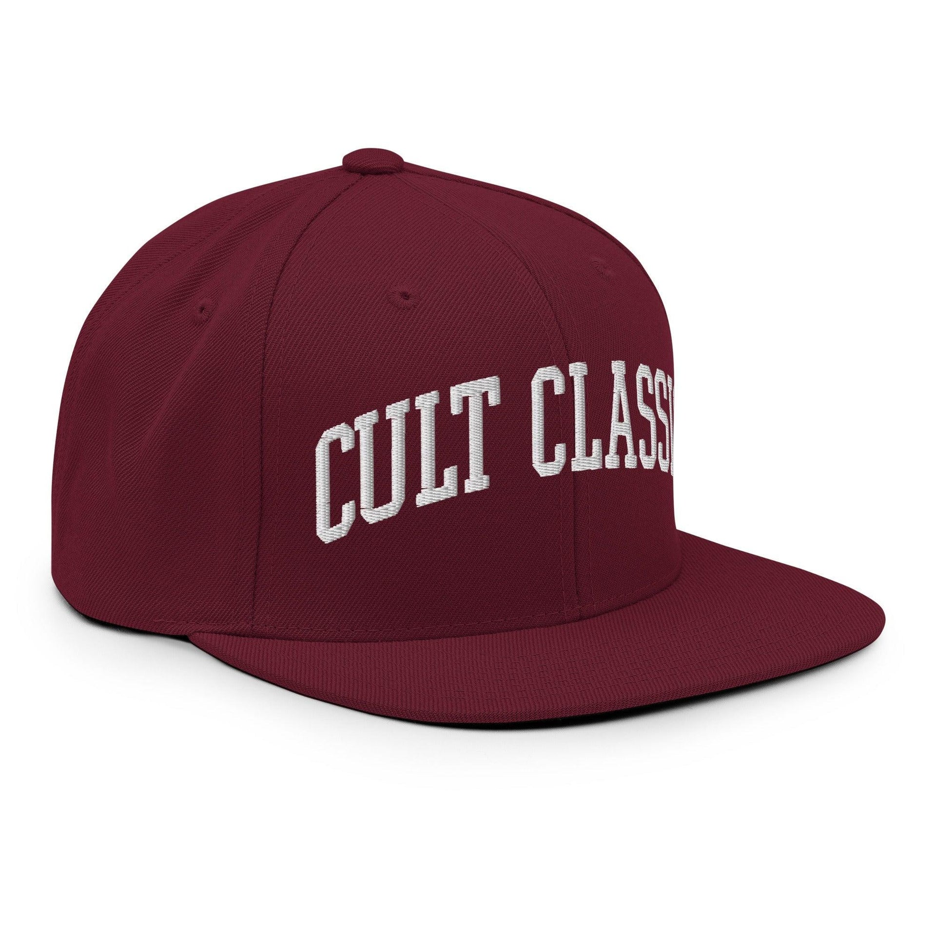 Cult Classic Embroidered Flat Bill Brim Snapback Hat Capital Crowns Funny Snapback Hats