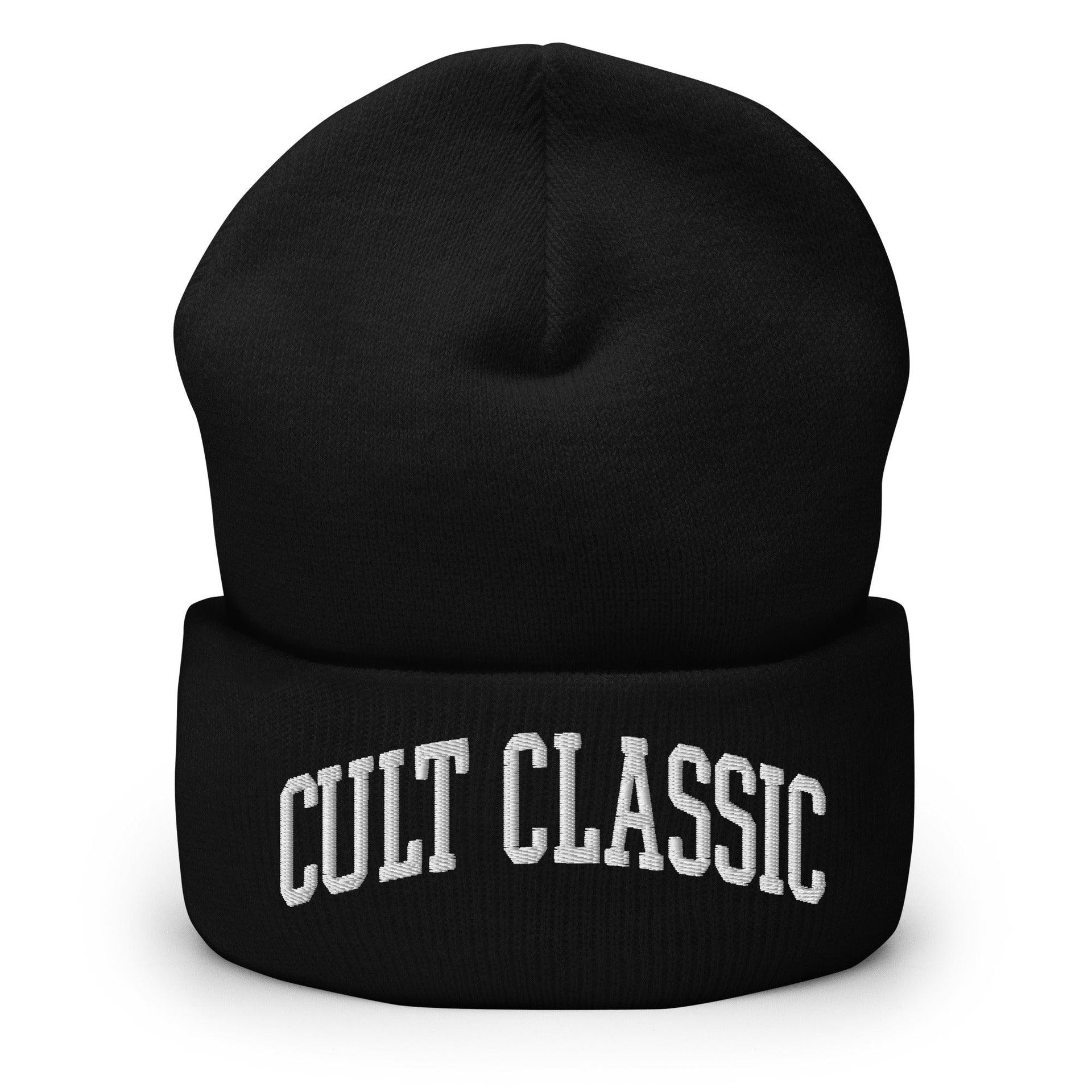 Cult Classic Embroidered Knit Cuffed Beanie Black Beanies Capital Crowns Funny