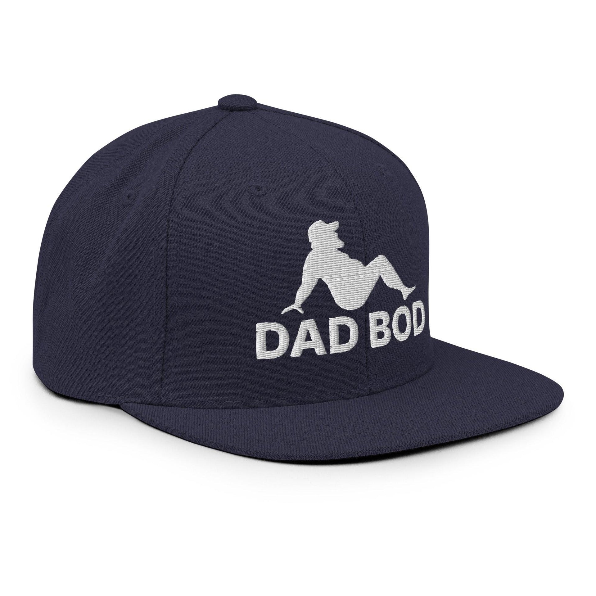 Dad Bod Mud Flap Silhouette Embroidered Flat Bill Brim Snapback Hat Capital Crowns Dad Hats Funny Snapback Hats