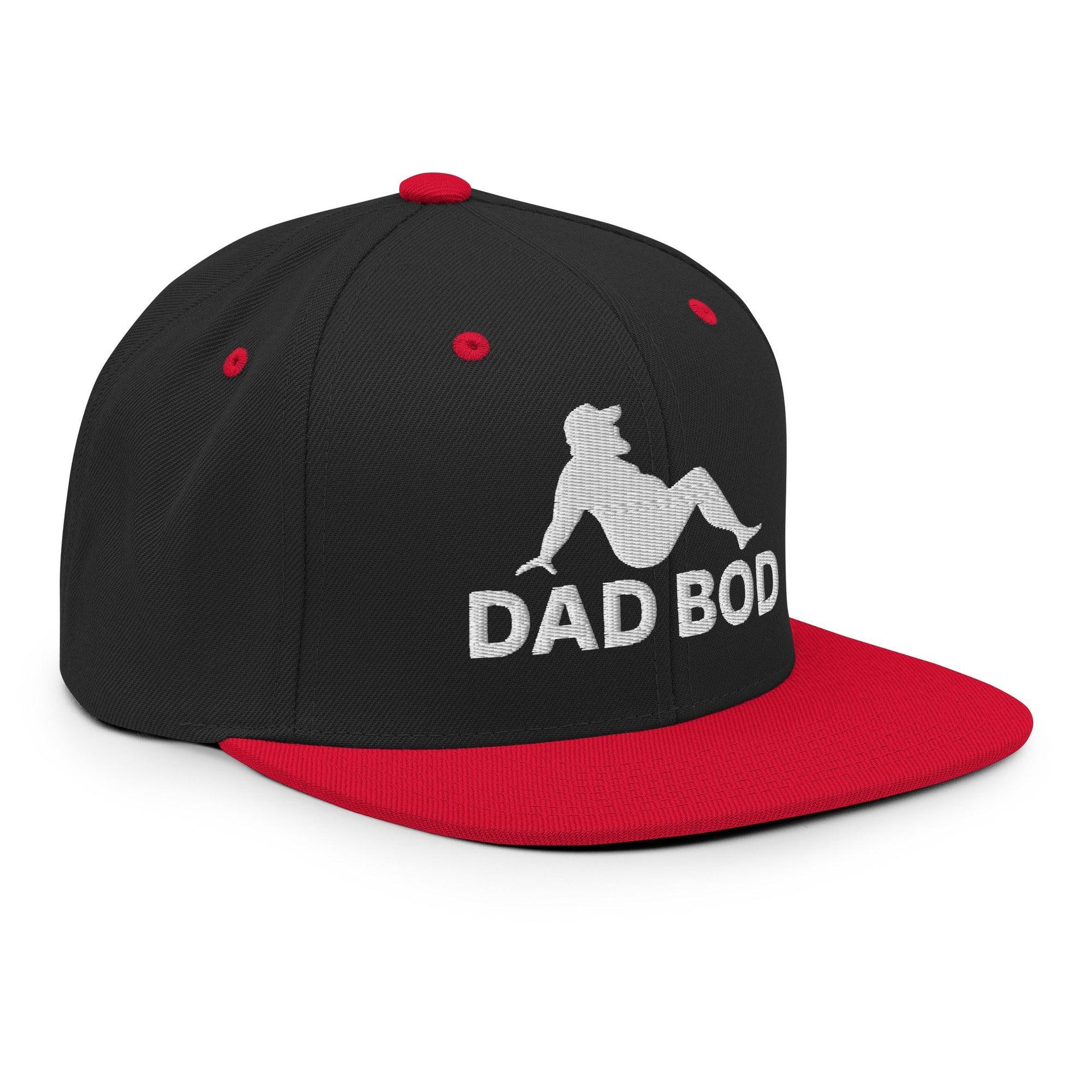 Dad Bod Mud Flap Silhouette Embroidered Flat Bill Brim Snapback Hat Capital Crowns Dad Hats Funny Snapback Hats