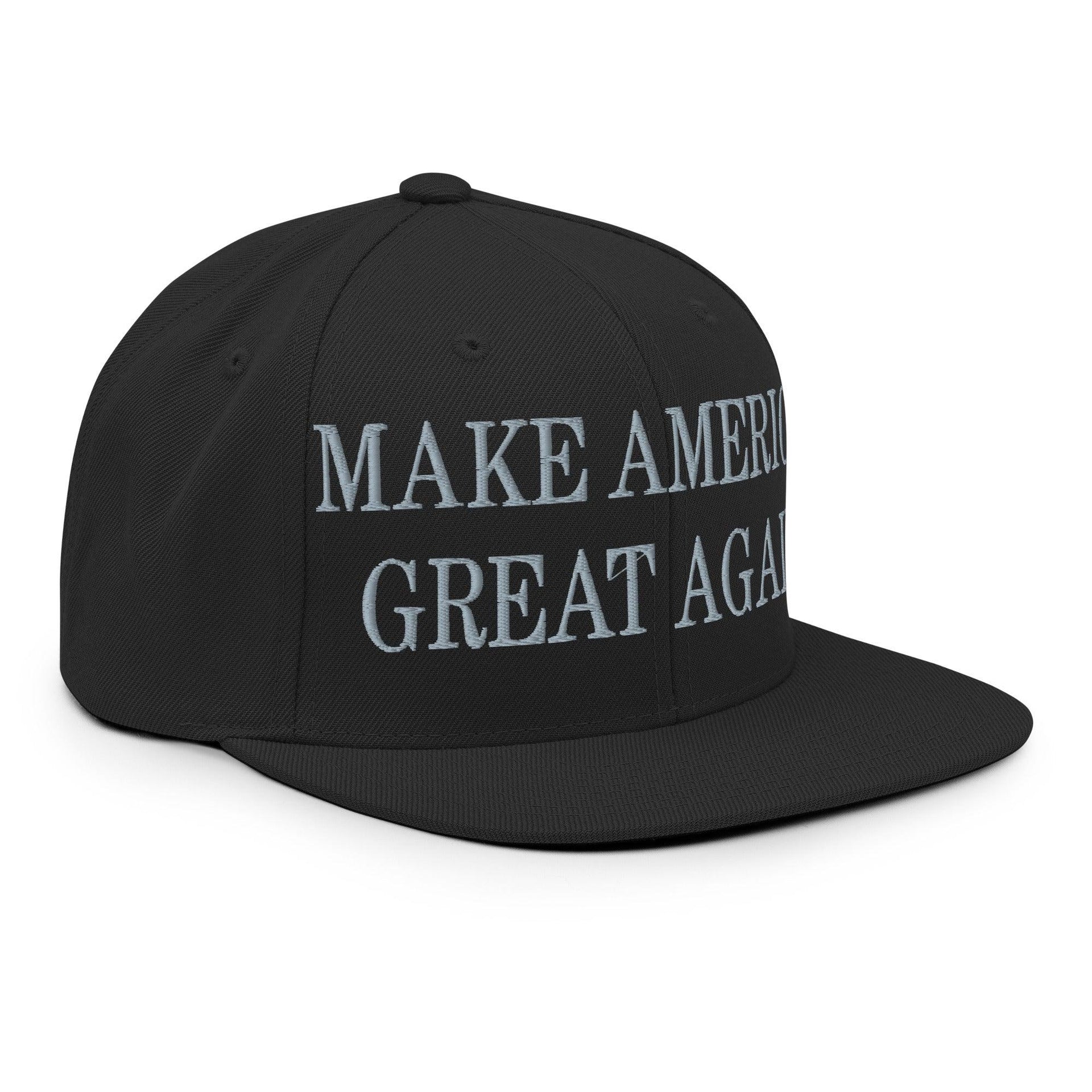 Dark MAGA Make America Great Again Flat Bill Brim Snapback Hat Capital Crowns Conservative LADs Make Again Snapback Hats