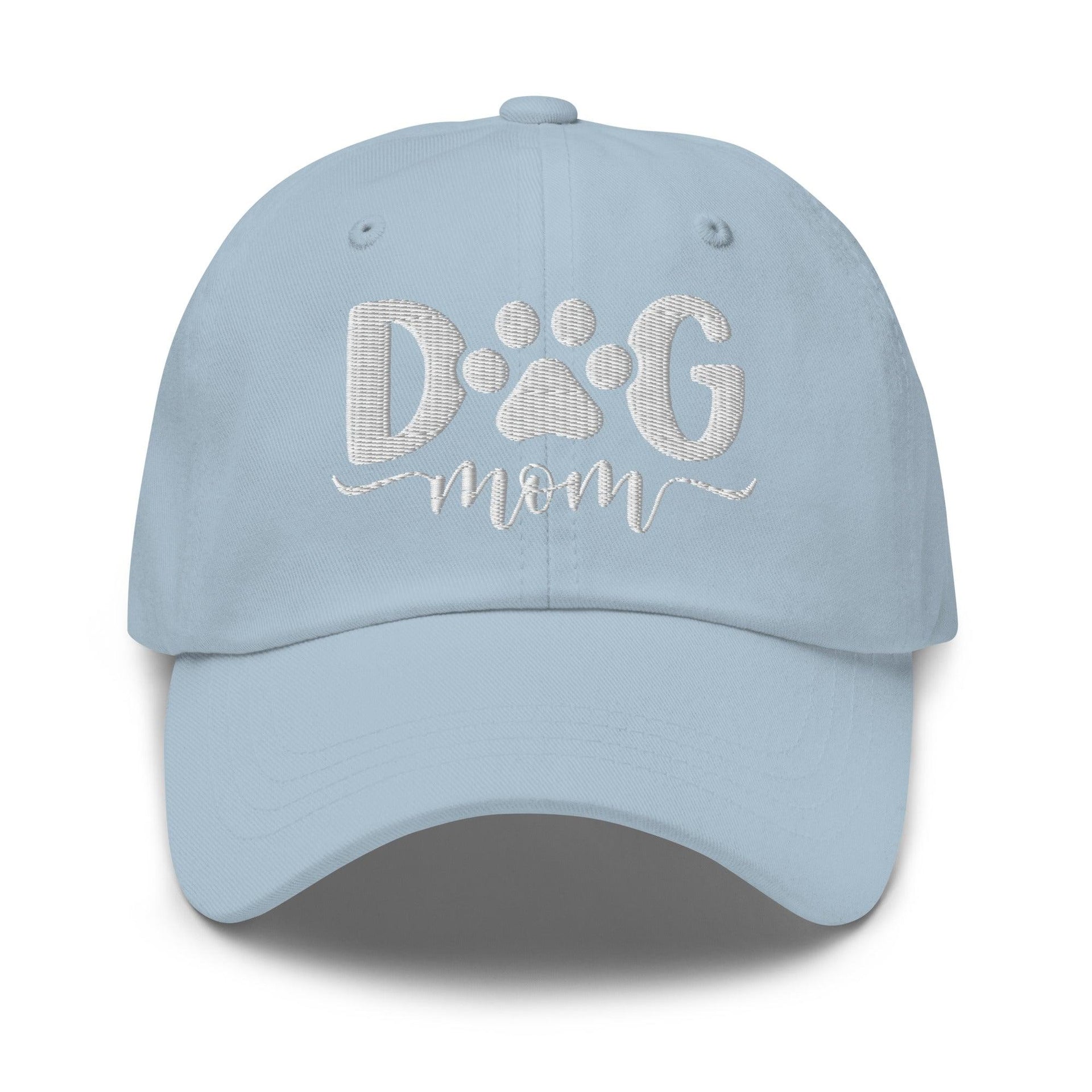 Dog Mom Embroidered Dad Hat Light Blue Capital Crowns Dad Hats Funny