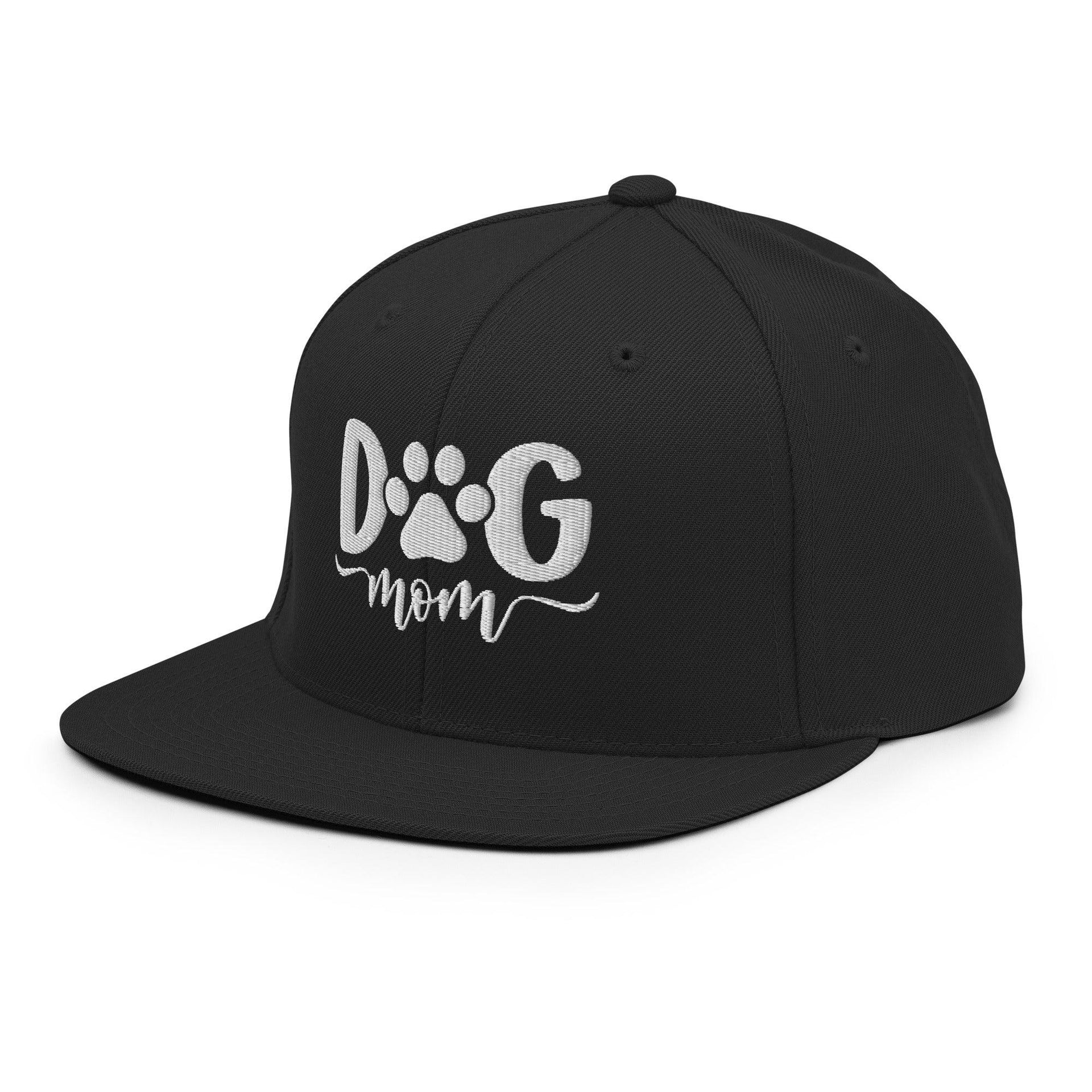 Dog Mom Embroidered Flat Bill Brim Snapback Hat Capital Crowns Funny Snapback Hats