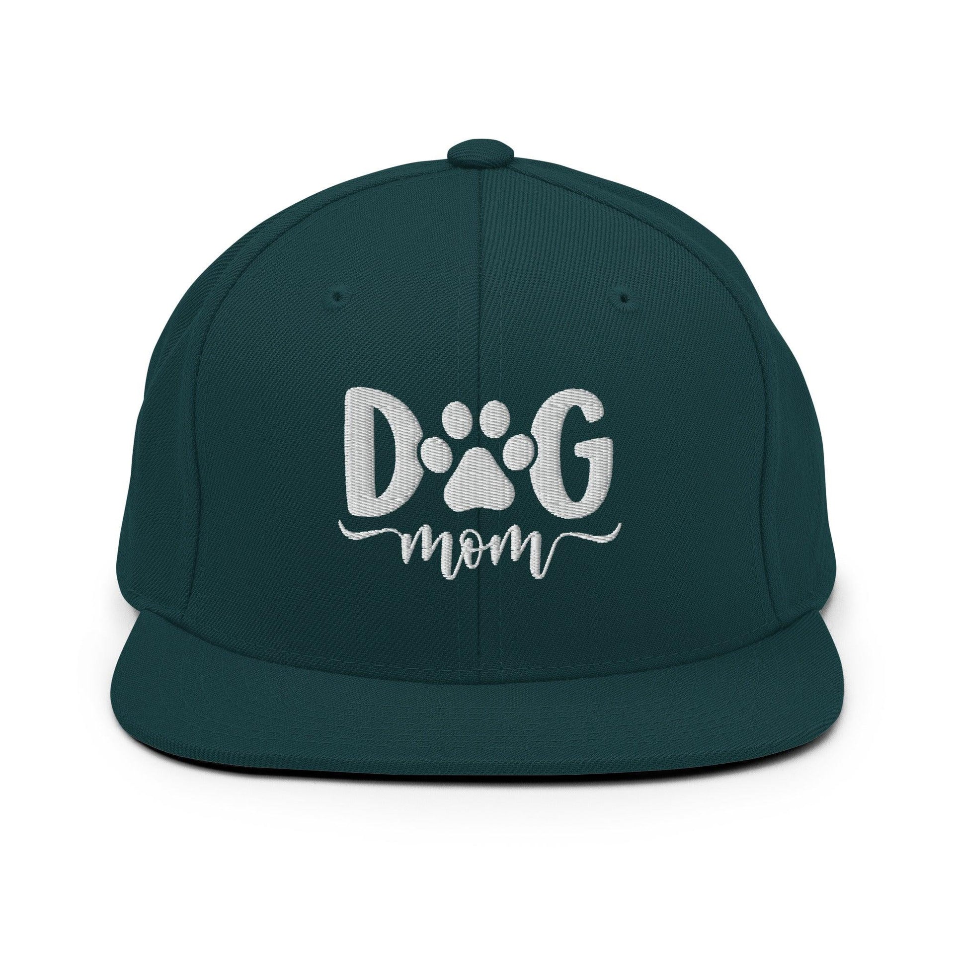 Dog Mom Embroidered Flat Bill Brim Snapback Hat Spruce Capital Crowns Funny Snapback Hats