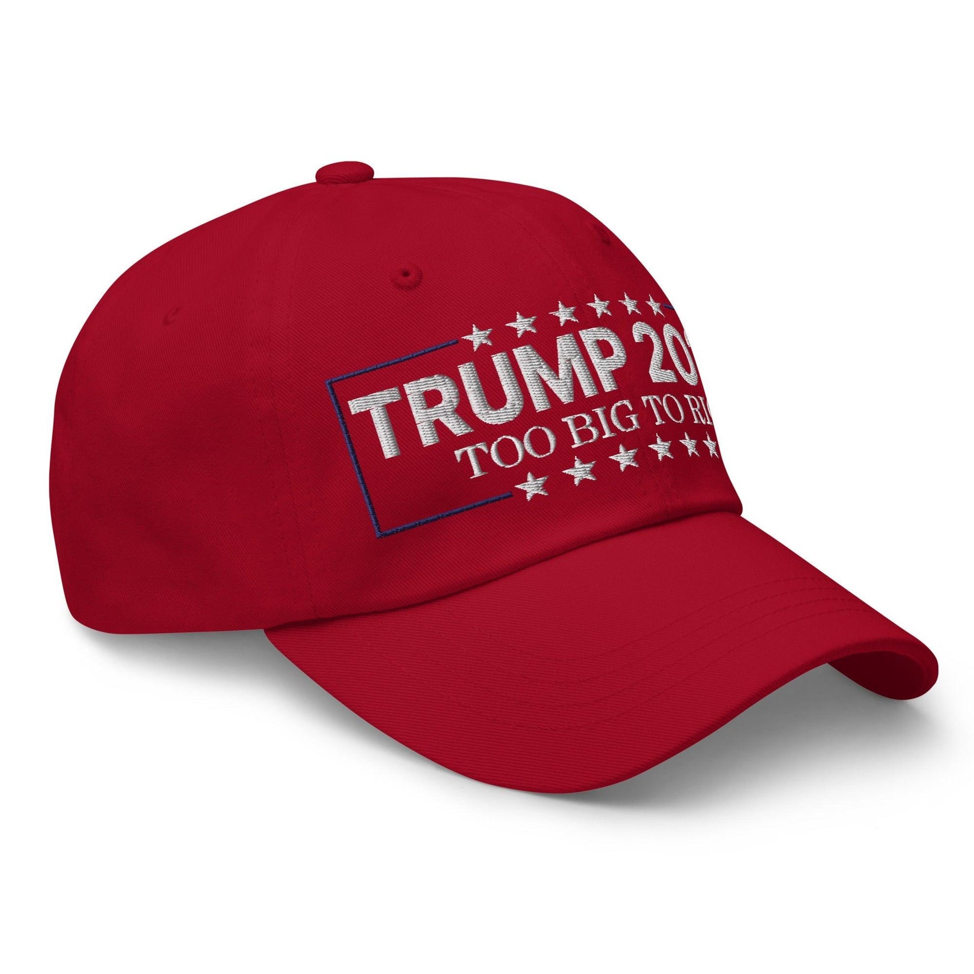 Donald Trump 2024 Too Big to Rig Dad Hat Capital Crowns Conservative Dad Hats LADs