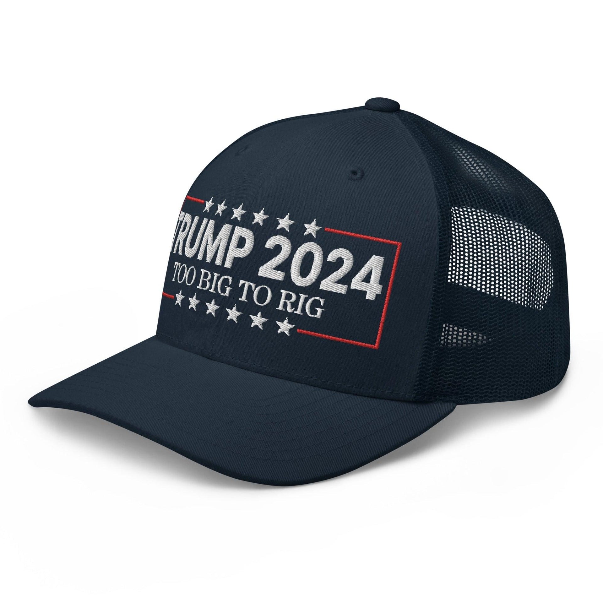 Donald Trump 2024 Too Big to Rig Retro Trucker Hat Capital Crowns Conservative LADs Trucker Hats