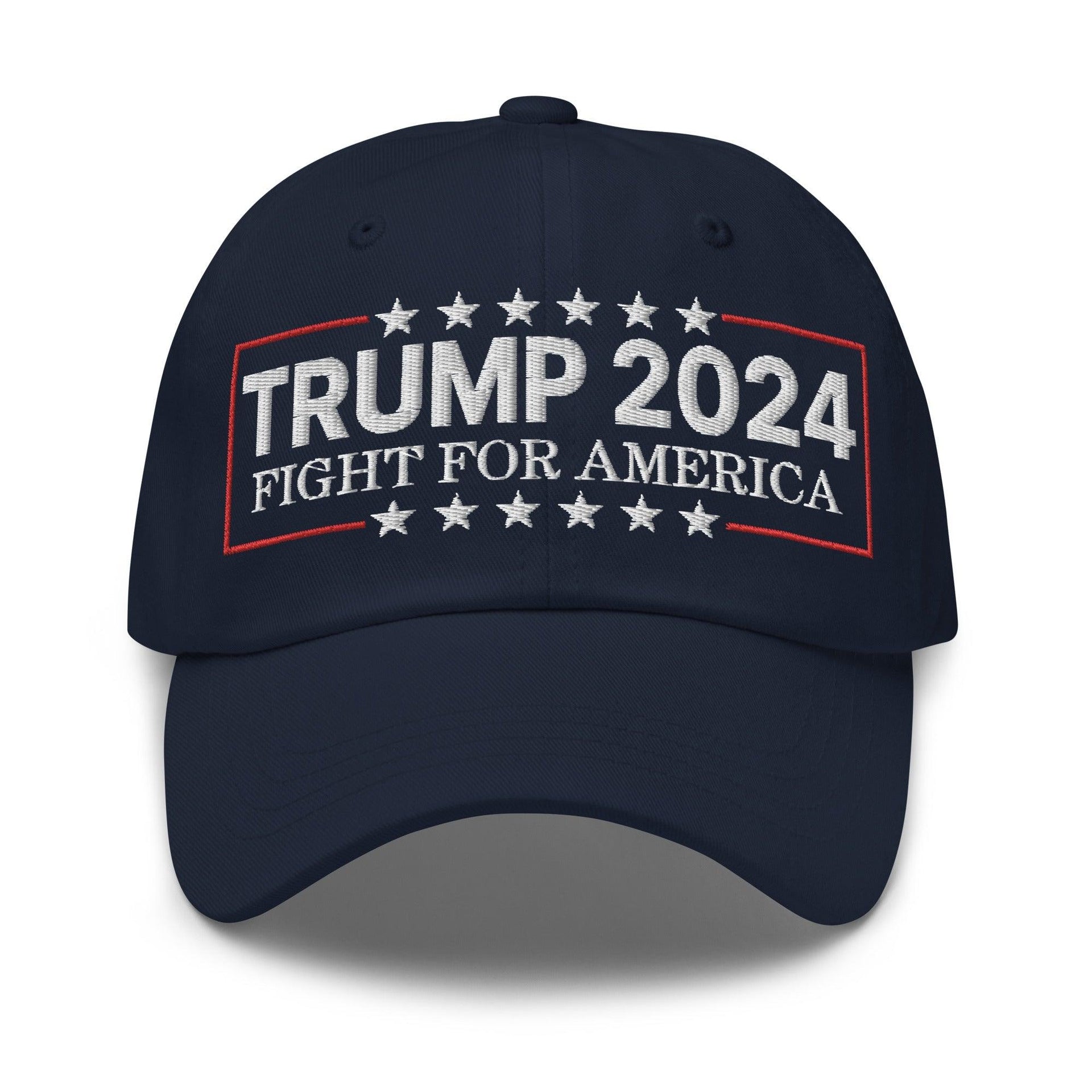 Donald Trump 2024 Fight For America Dad Hat Navy Capital Crowns Conservative Dad Hats LADs