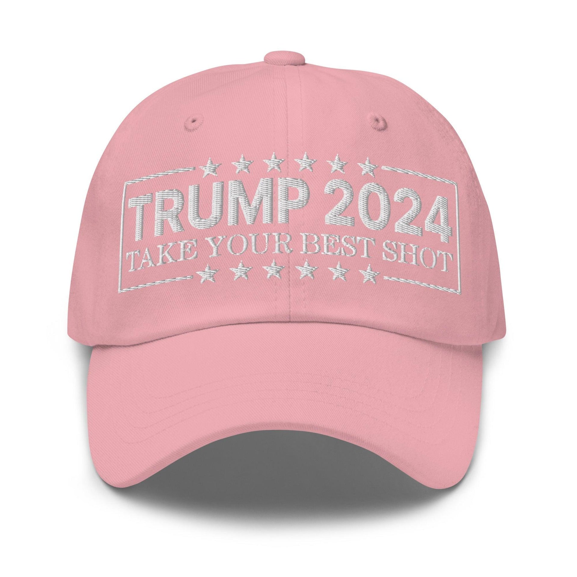 Donald Trump 2024 Take Your Best Shot Dad Hat Pink Capital Crowns Conservative Dad Hats LADs