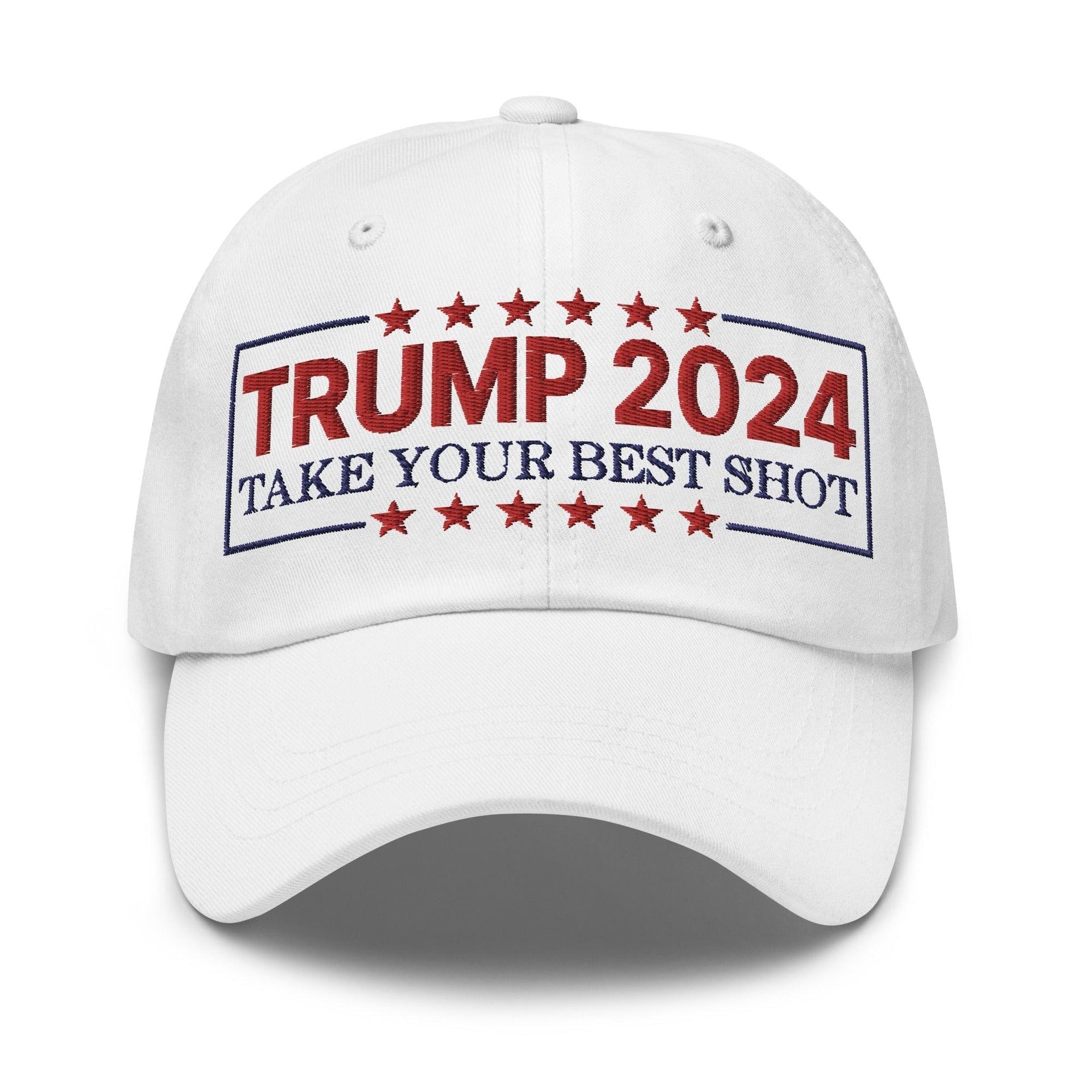 Donald Trump 2024 Take Your Best Shot Dad Hat White Capital Crowns Conservative Dad Hats LADs