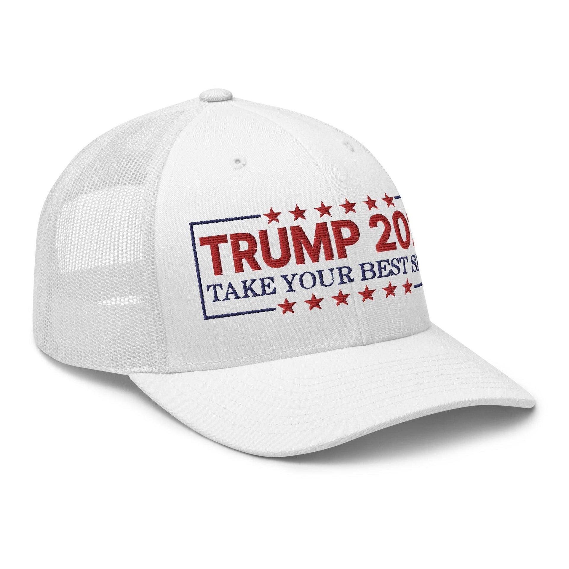 Donald Trump 2024 Take Your Best Shot Retro Trucker Hat Capital Crowns Conservative LADs Trucker Hats