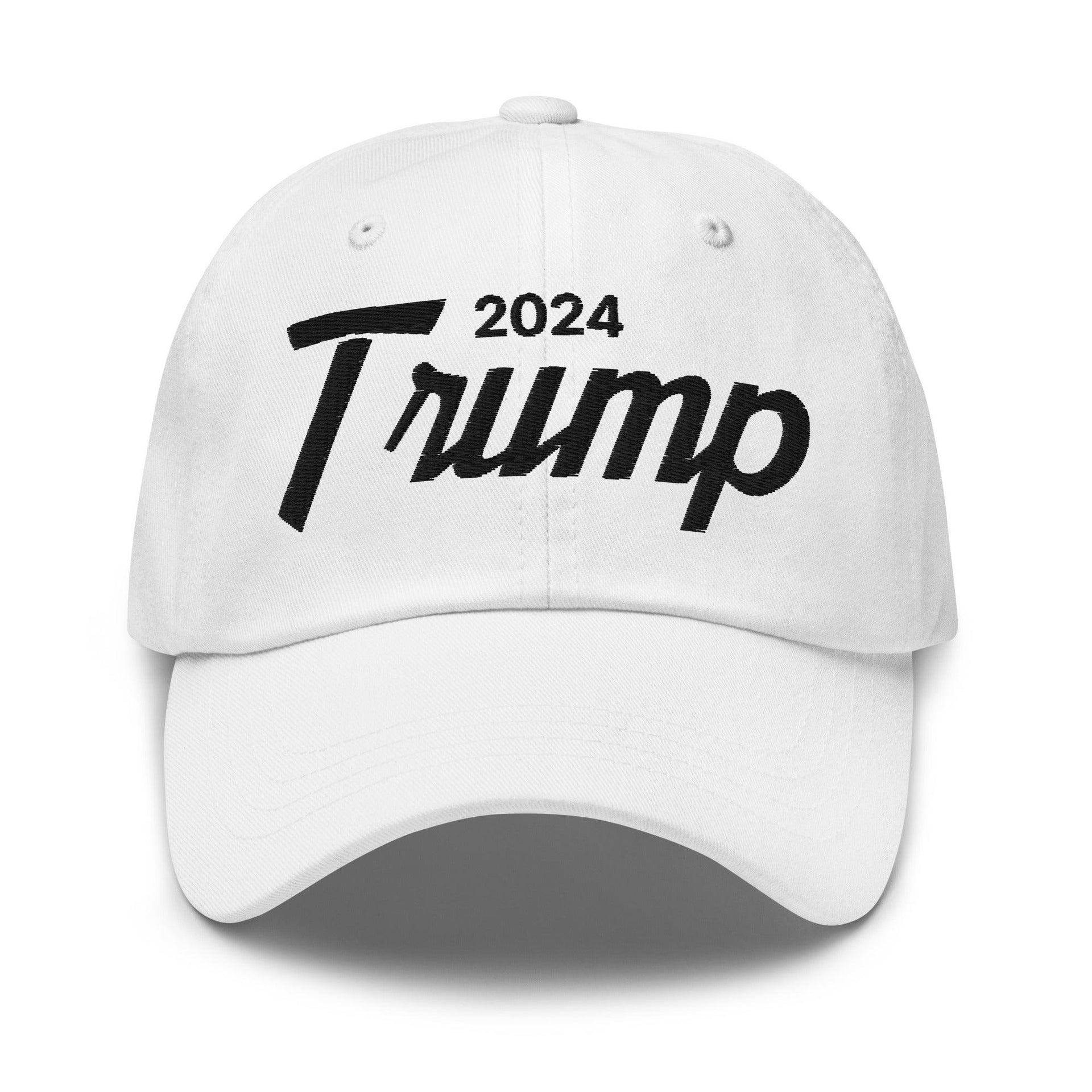 Donald Trump 2024 Vintage Sports Dad Hat White Capital Crowns Conservative Dad Hats LADs Trucker Hats