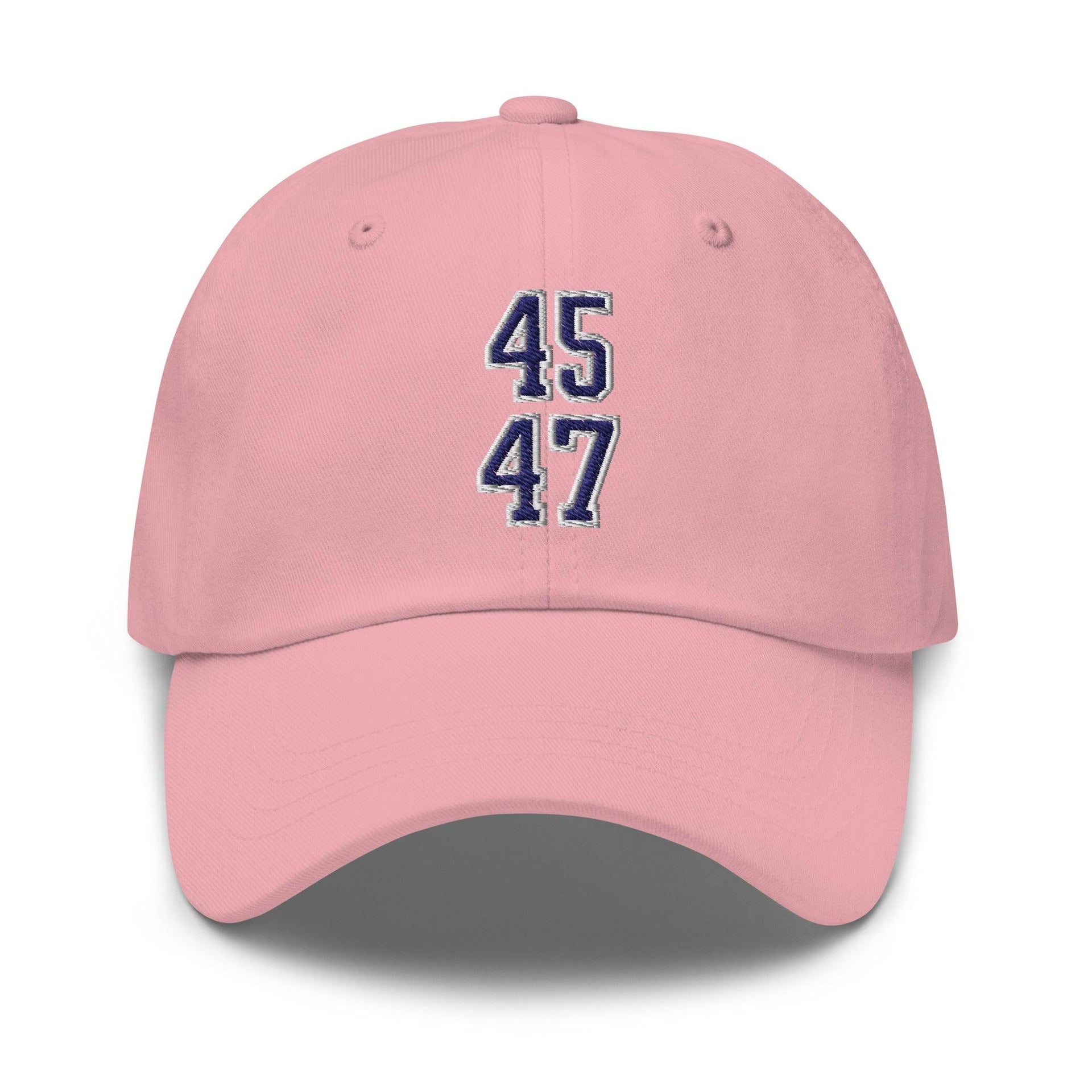 Donald Trump 45-47 Embroidered Dad Hat Blue/White Pink Capital Crowns Conservative Dad Hats LADs