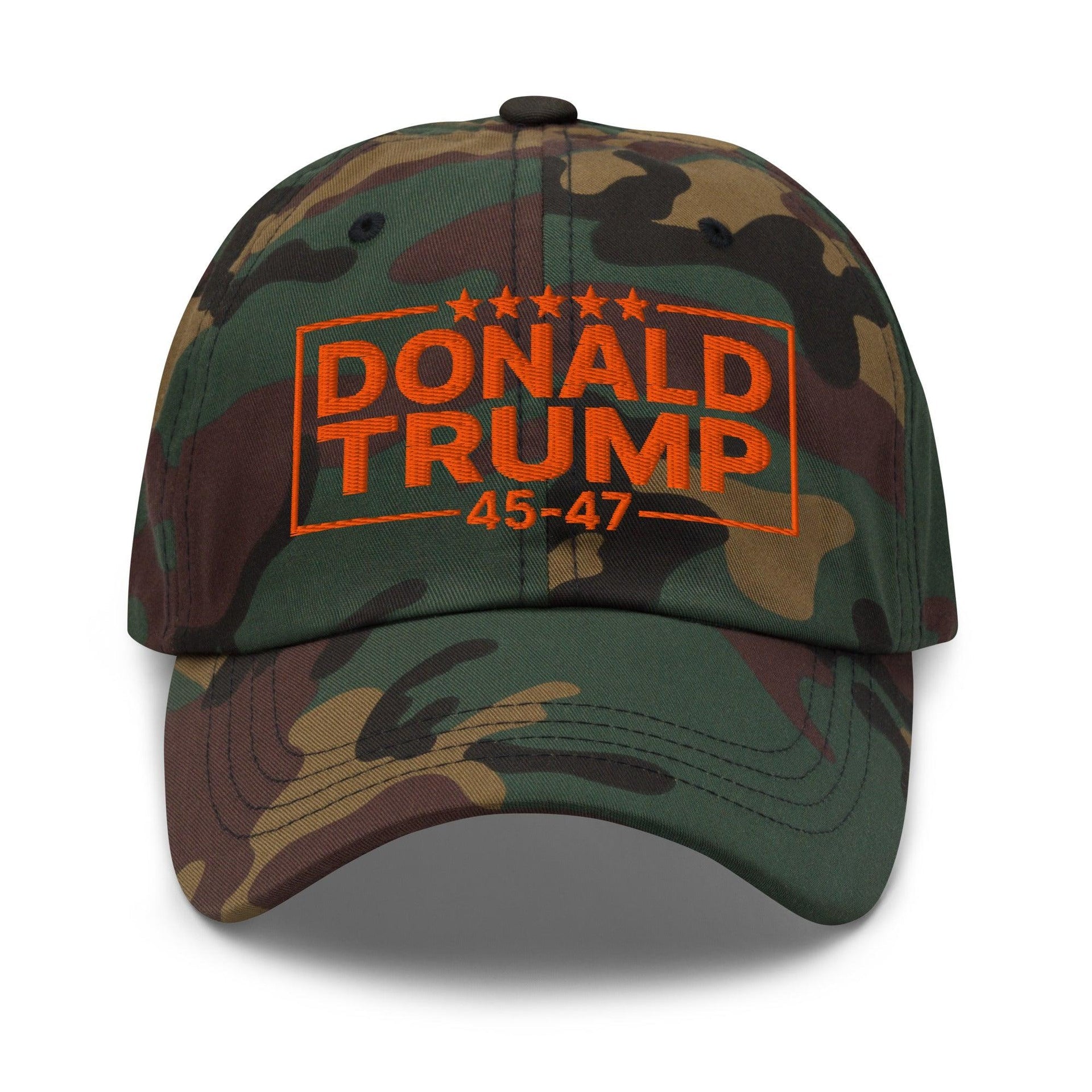 Donald Trump 45-47 Embroidered Dad Hat Green Camo Capital Crowns Conservative Dad Hats LADs