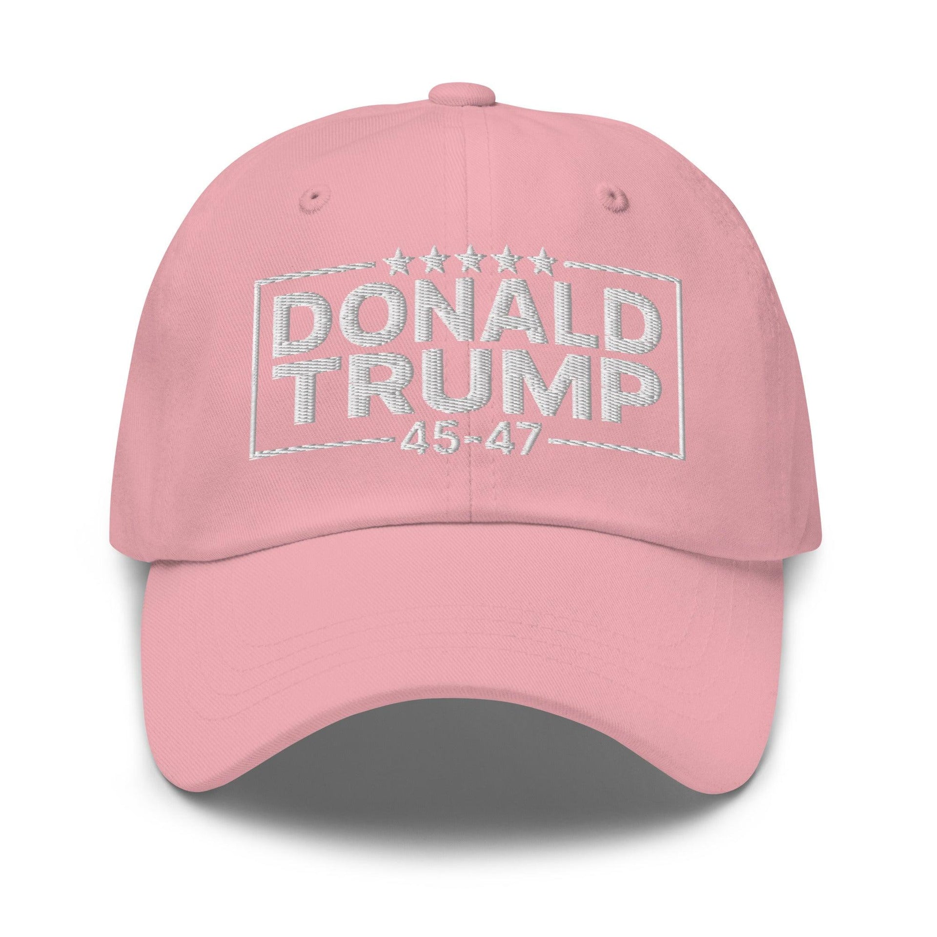 Donald Trump 45-47 Embroidered Dad Hat Pink Capital Crowns Conservative Dad Hats LADs