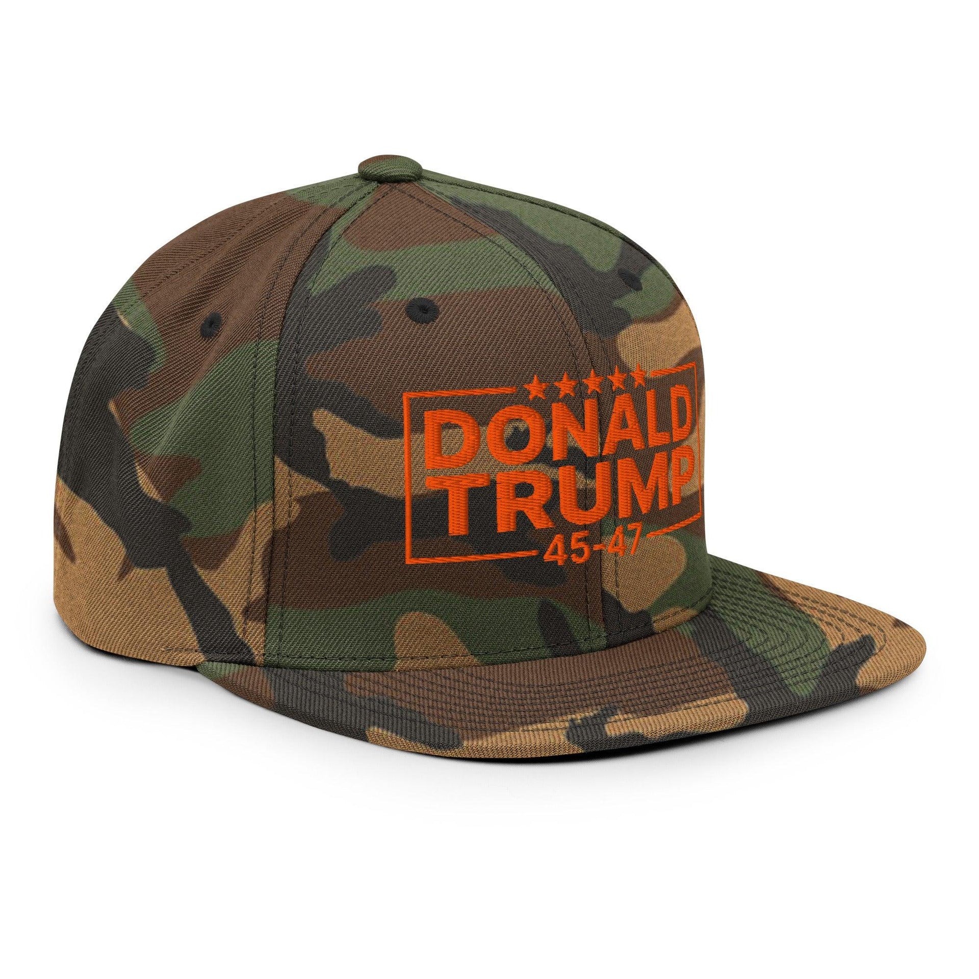 Donald Trump 45-47 Embroidered Flat Bill Brim Snapback Hat Capital Crowns Conservative LADs Snapback Hats