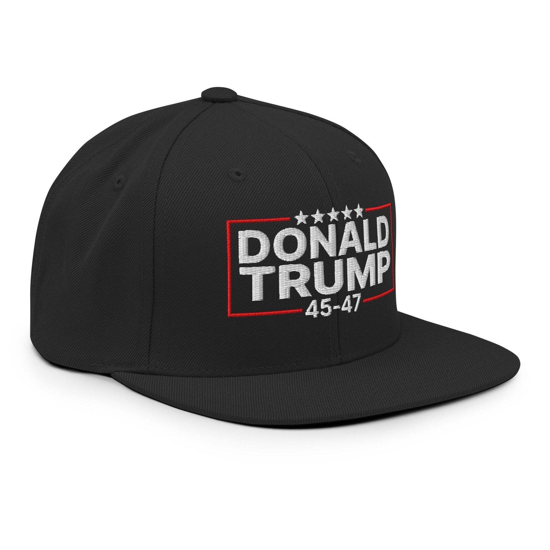 Donald Trump 45-47 Embroidered Flat Bill Brim Snapback Hat Capital Crowns Conservative LADs Snapback Hats