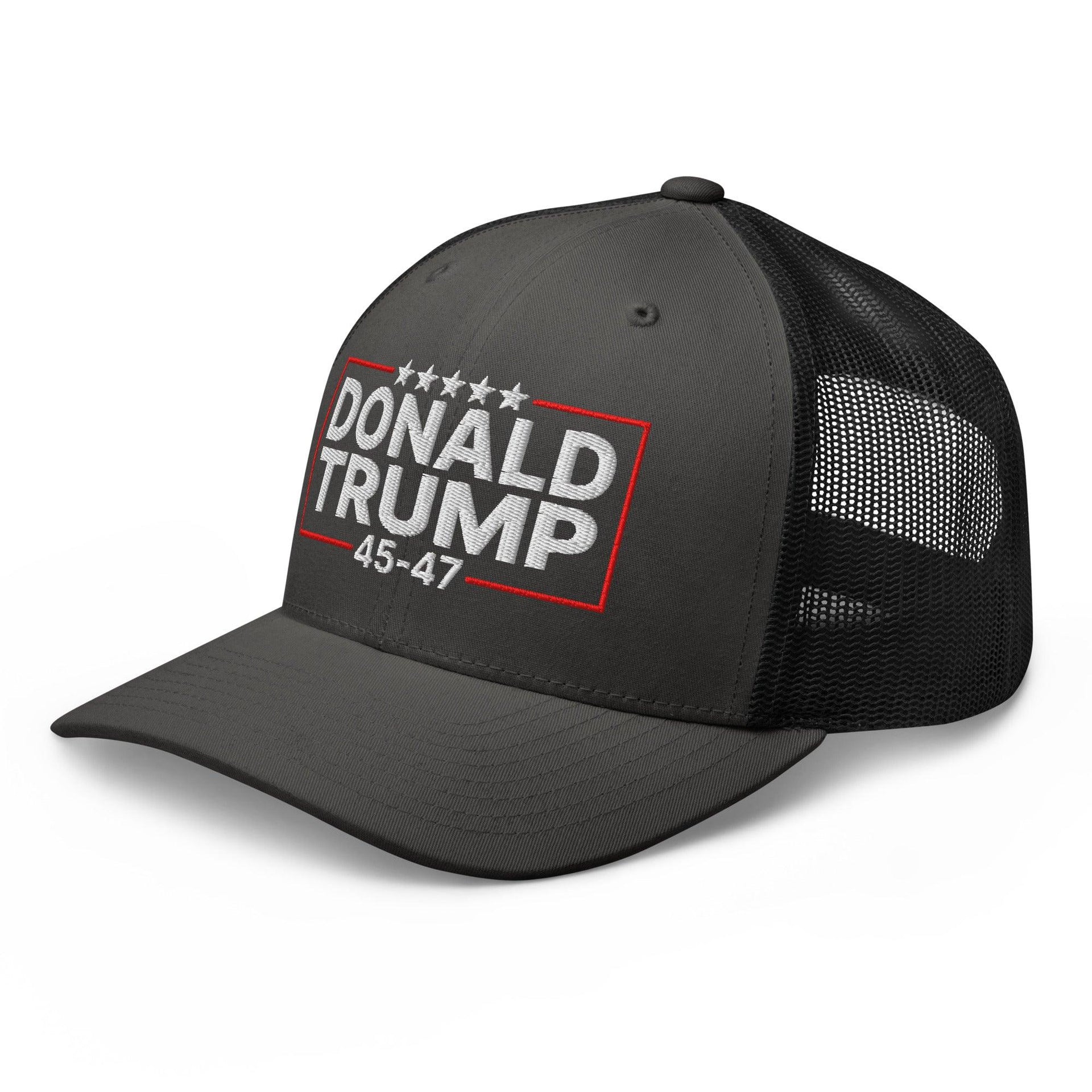 Donald Trump 45-47 Embroidered Mesh Trucker Hat Capital Crowns Conservative LADs Trucker Hats