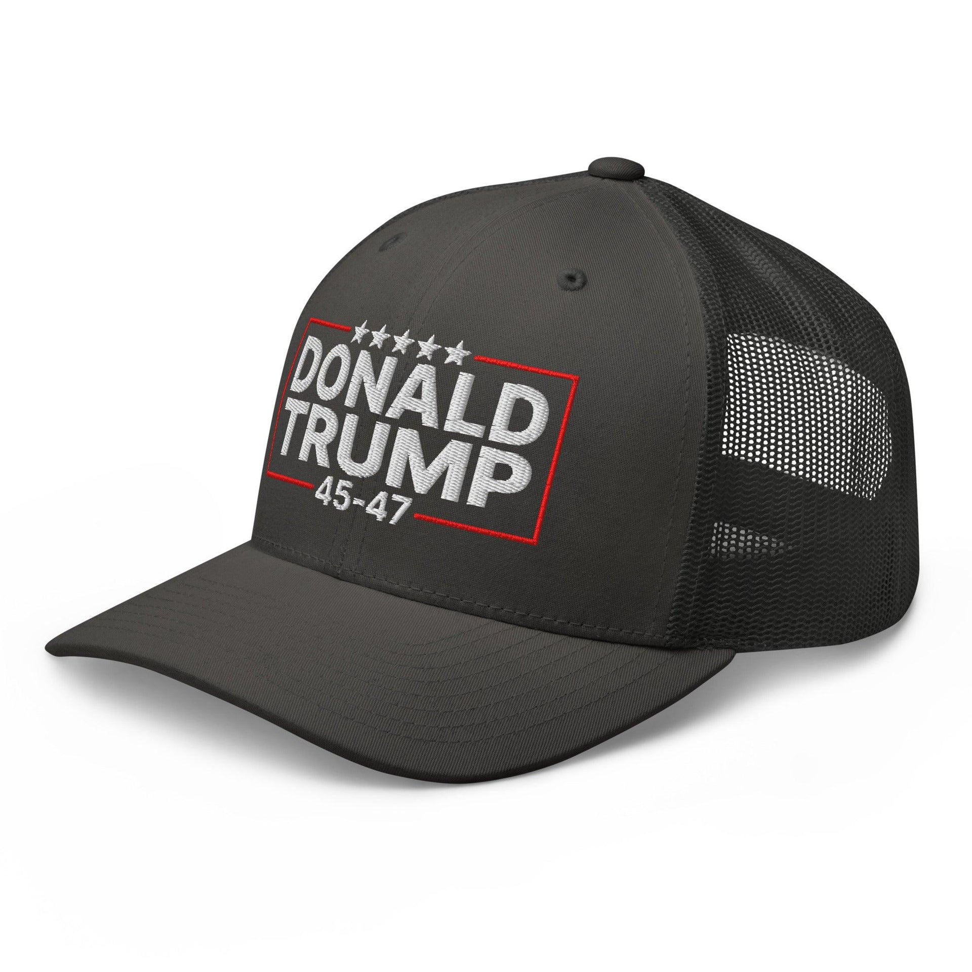 Donald Trump 45-47 Embroidered Mesh Trucker Hat Capital Crowns Conservative LADs Trucker Hats