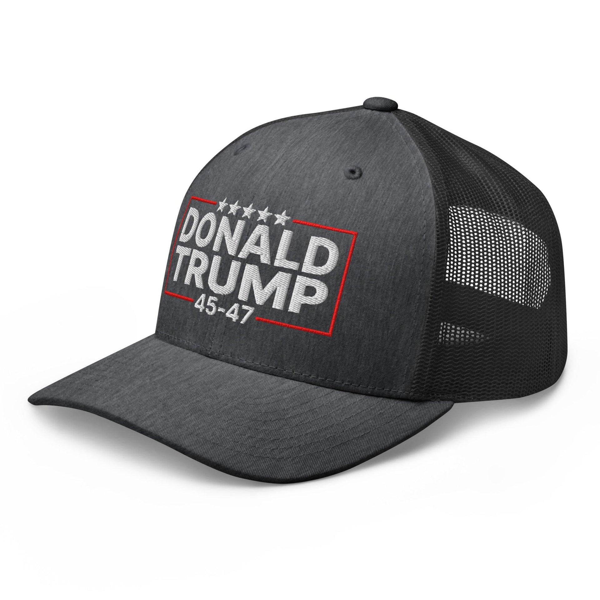 Donald Trump 45-47 Embroidered Mesh Trucker Hat Capital Crowns Conservative LADs Trucker Hats