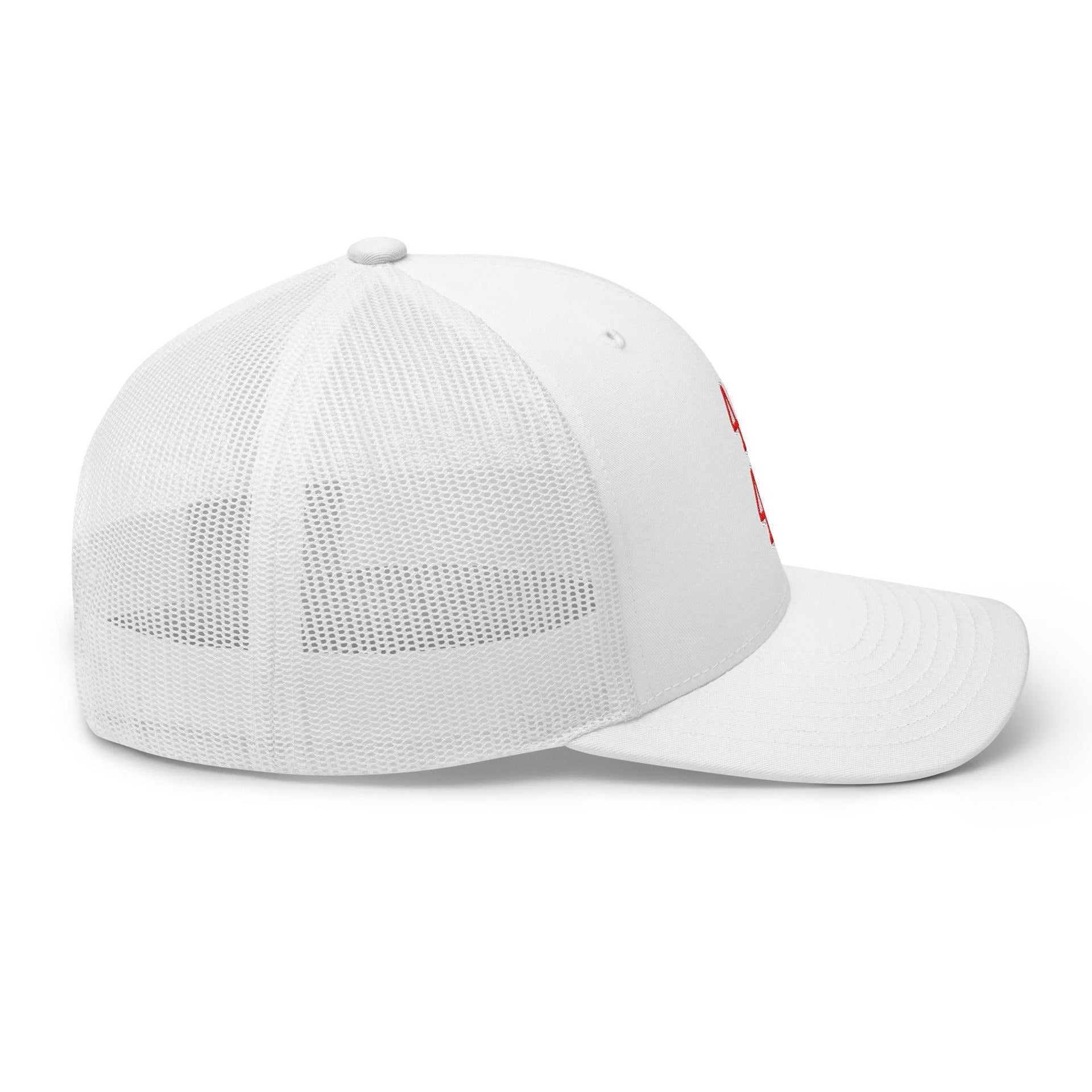 Donald Trump 45-47 Embroidered Mesh Trucker Hat Red/White Capital Crowns Conservative LADs Trucker Hats