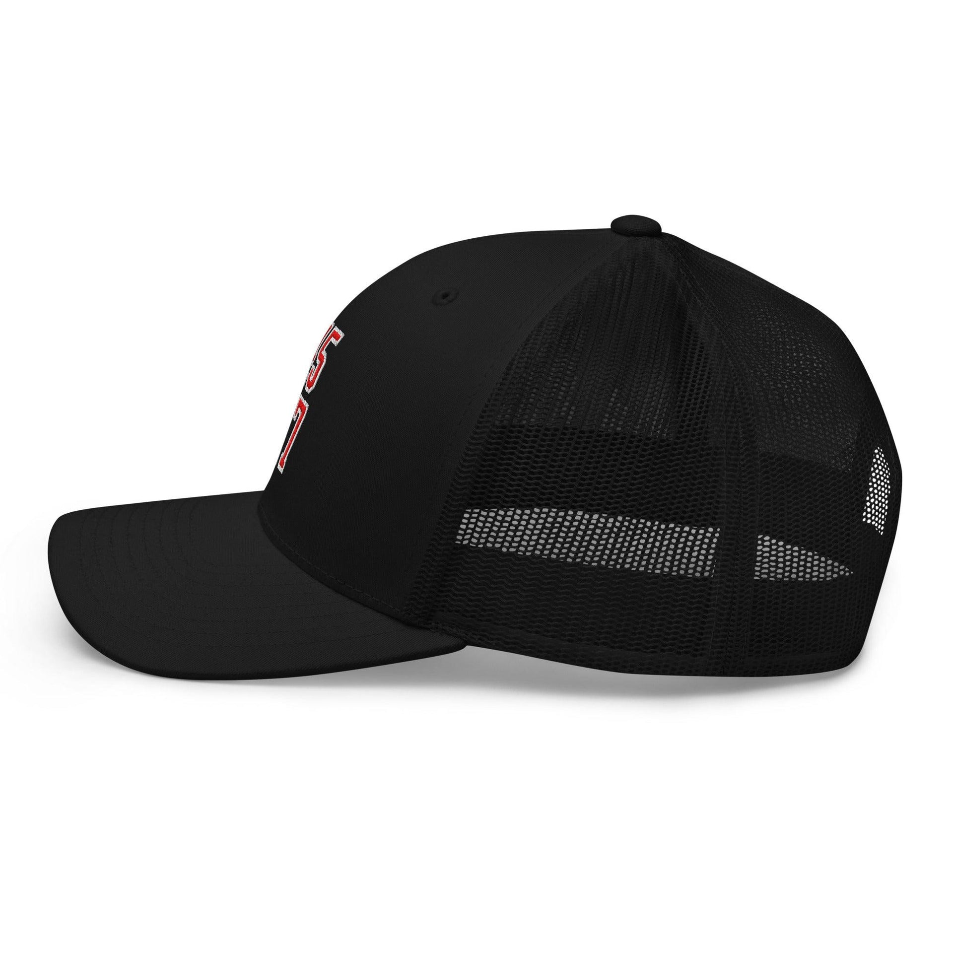Donald Trump 45-47 Embroidered Mesh Trucker Hat Red/White Capital Crowns Conservative LADs Trucker Hats