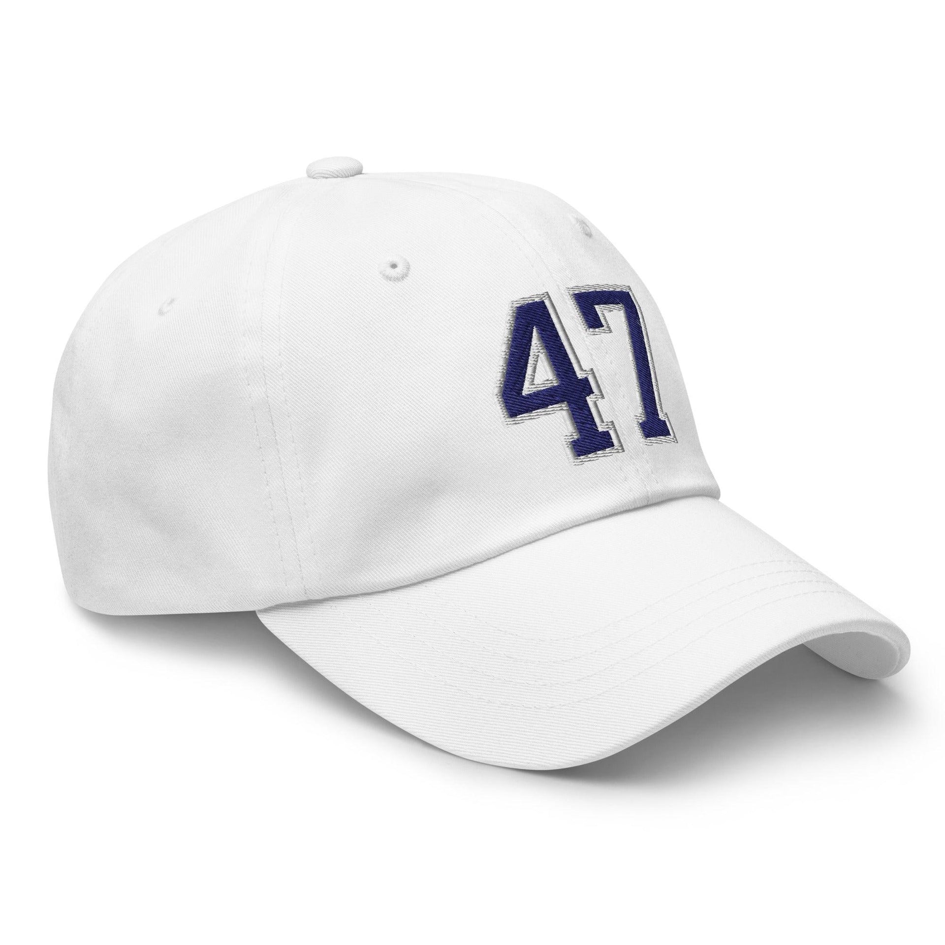 Donald Trump 47 Embroidered Dad Hat Blue/White Capital Crowns Conservative Dad Hats LADs