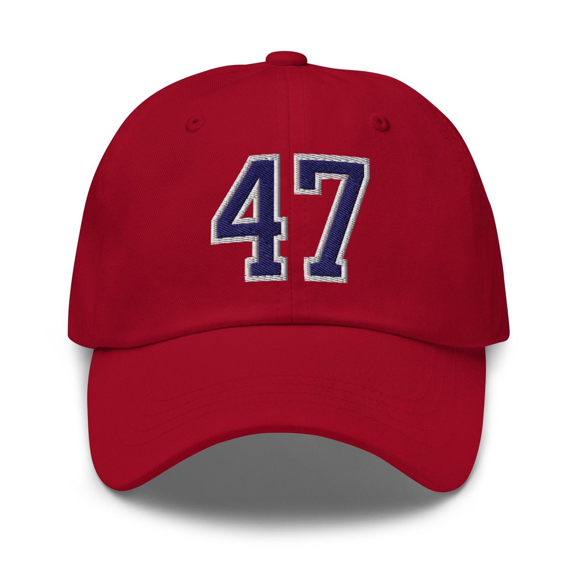 Donald Trump 47 Embroidered Dad Hat Blue/White Cranberry Capital Crowns Conservative Dad Hats LADs