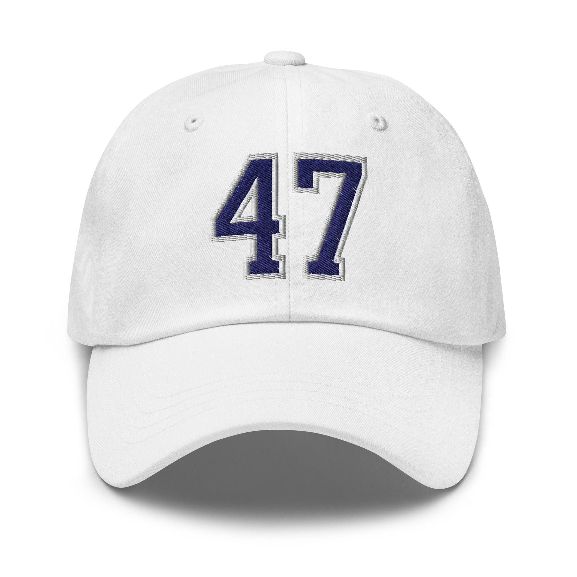 Donald Trump 47 Embroidered Dad Hat Blue/White White Capital Crowns Conservative Dad Hats LADs