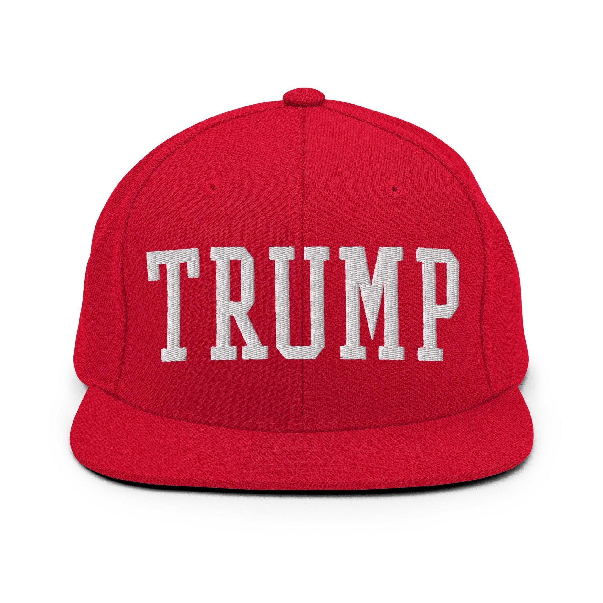 Donald Trump Block Flat Bill Brim Snapback Hat Red Capital Crowns Conservative LADs Snapback Hats
