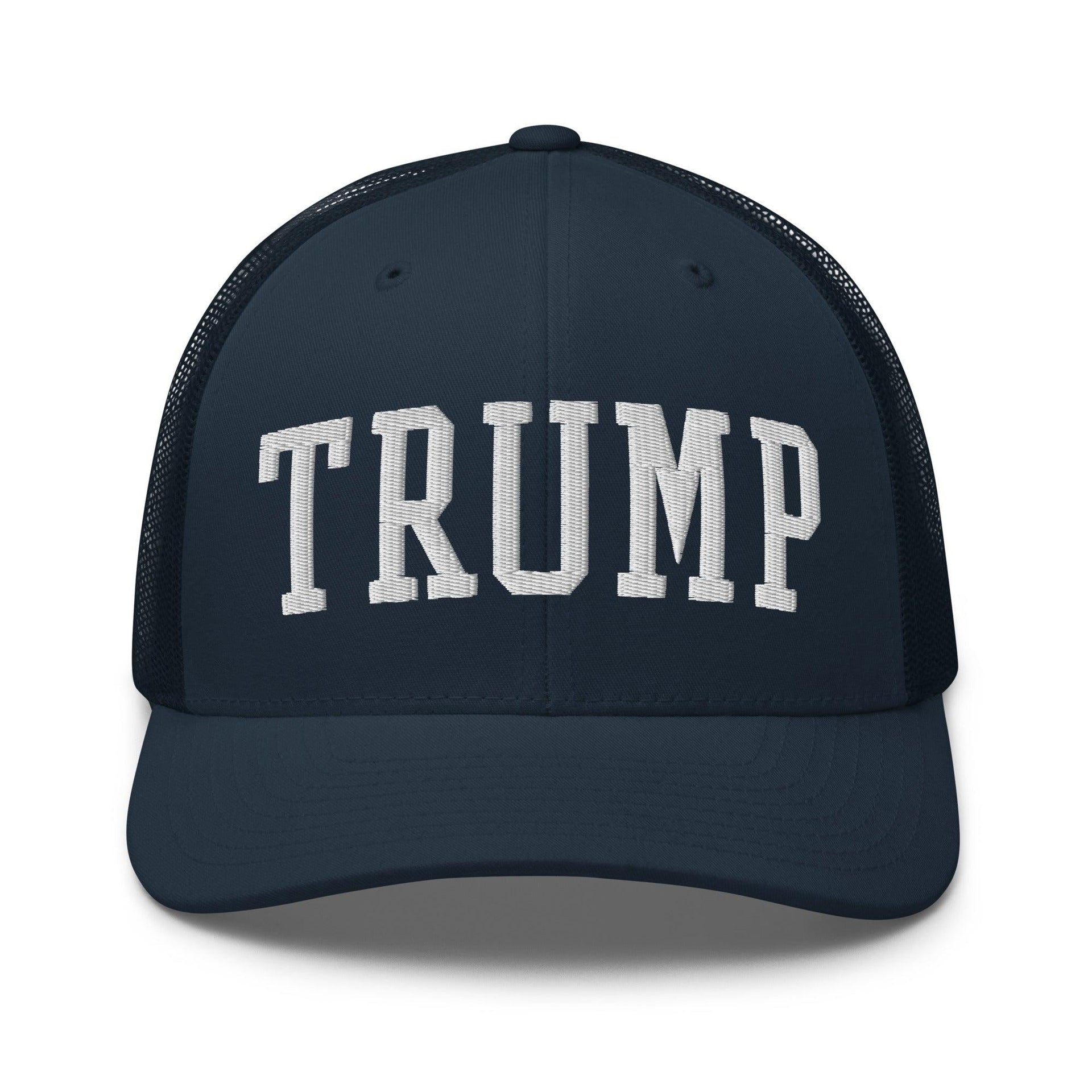 Donald Trump Block Retro Trucker Hat Navy Capital Crowns Conservative LADs Trucker Hats