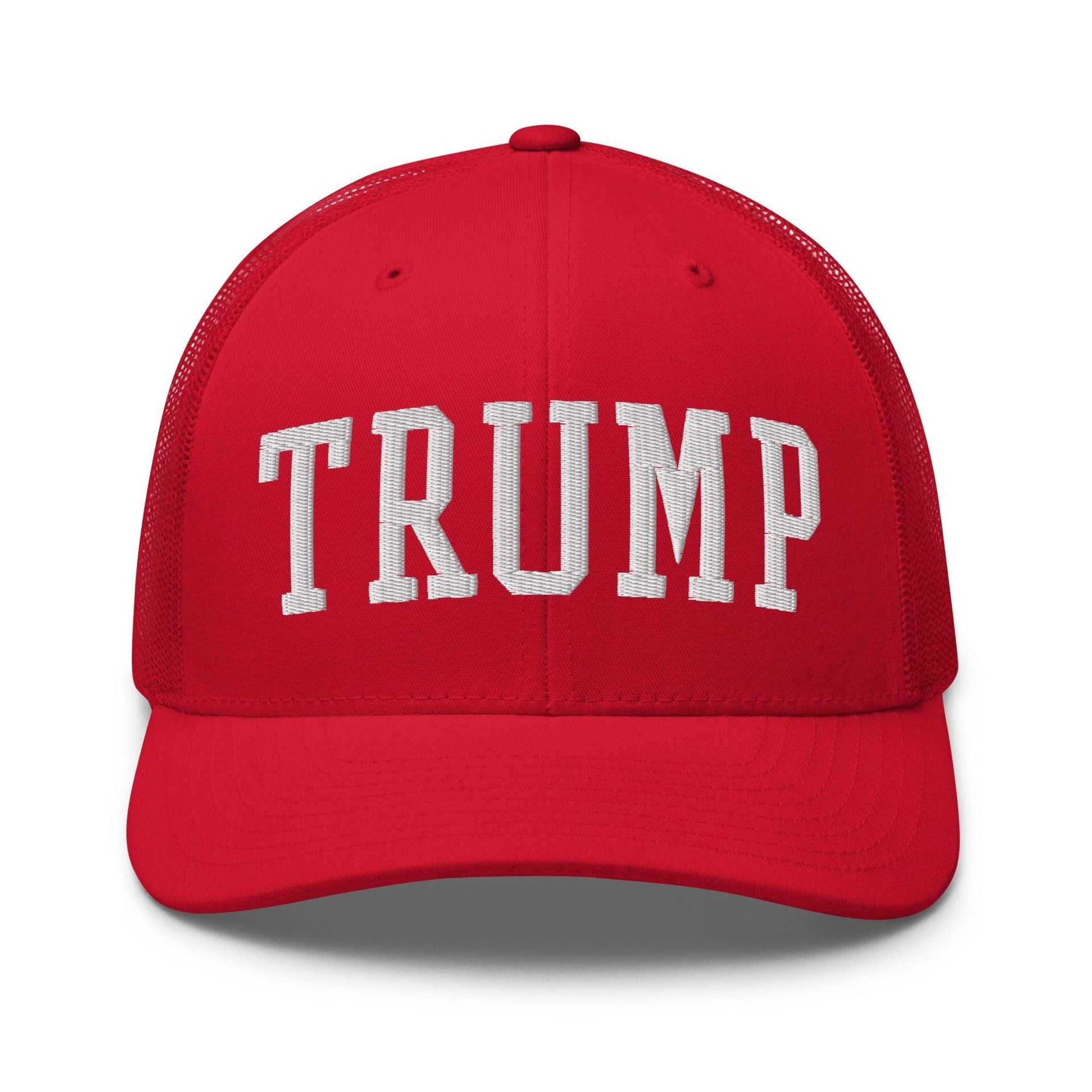 Donald Trump Block Retro Trucker Hat Red Capital Crowns Conservative LADs Trucker Hats