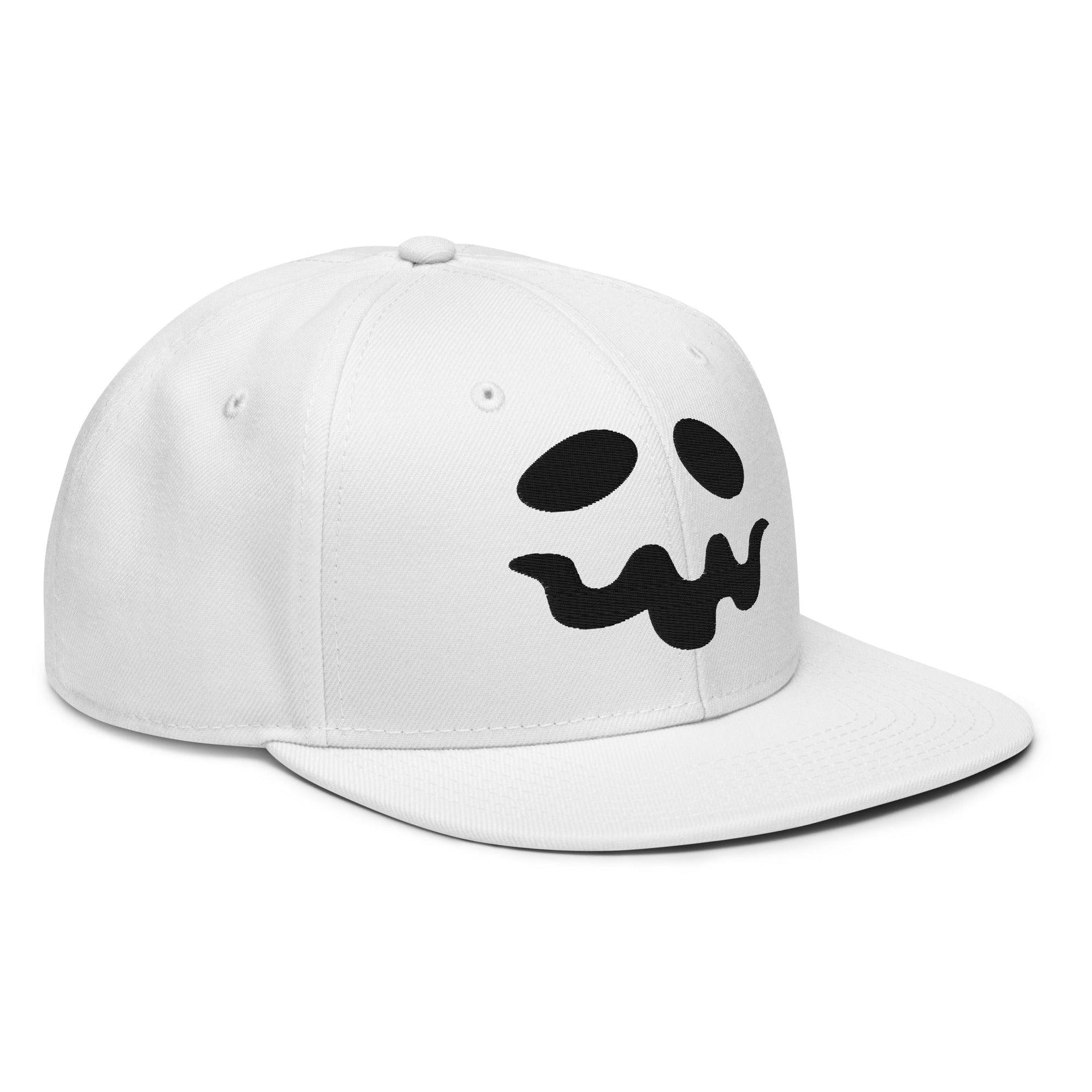 Donald Trump Ghost Halloween Flat Bill Brim High Crown Snapback Hat Capital Crowns Conservative Halloween LADs Snapback Hats Trump Halloween White