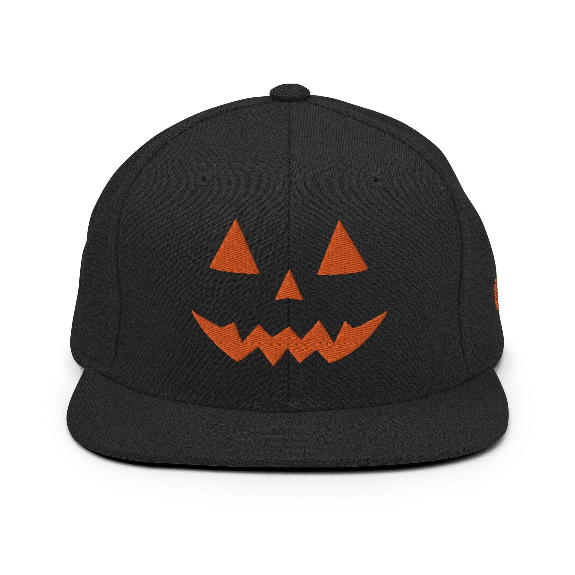 Donald Trump Jack-O'-Lantern Halloween Flat Bill Brim Snapback Hat Black Black Capital Crowns Conservative Halloween LADs Snapback Hats Trump Halloween
