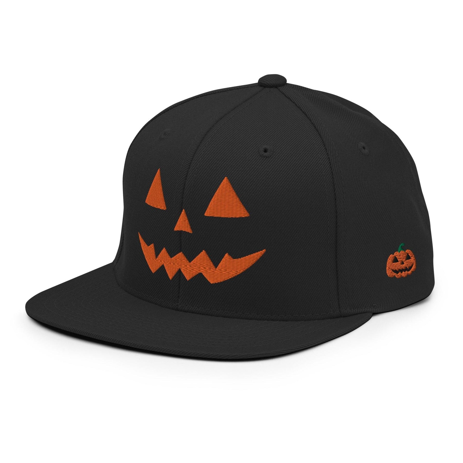 Donald Trump Jack-O'-Lantern Halloween Flat Bill Brim Snapback Hat Black Capital Crowns Conservative Halloween LADs Snapback Hats Trump Halloween