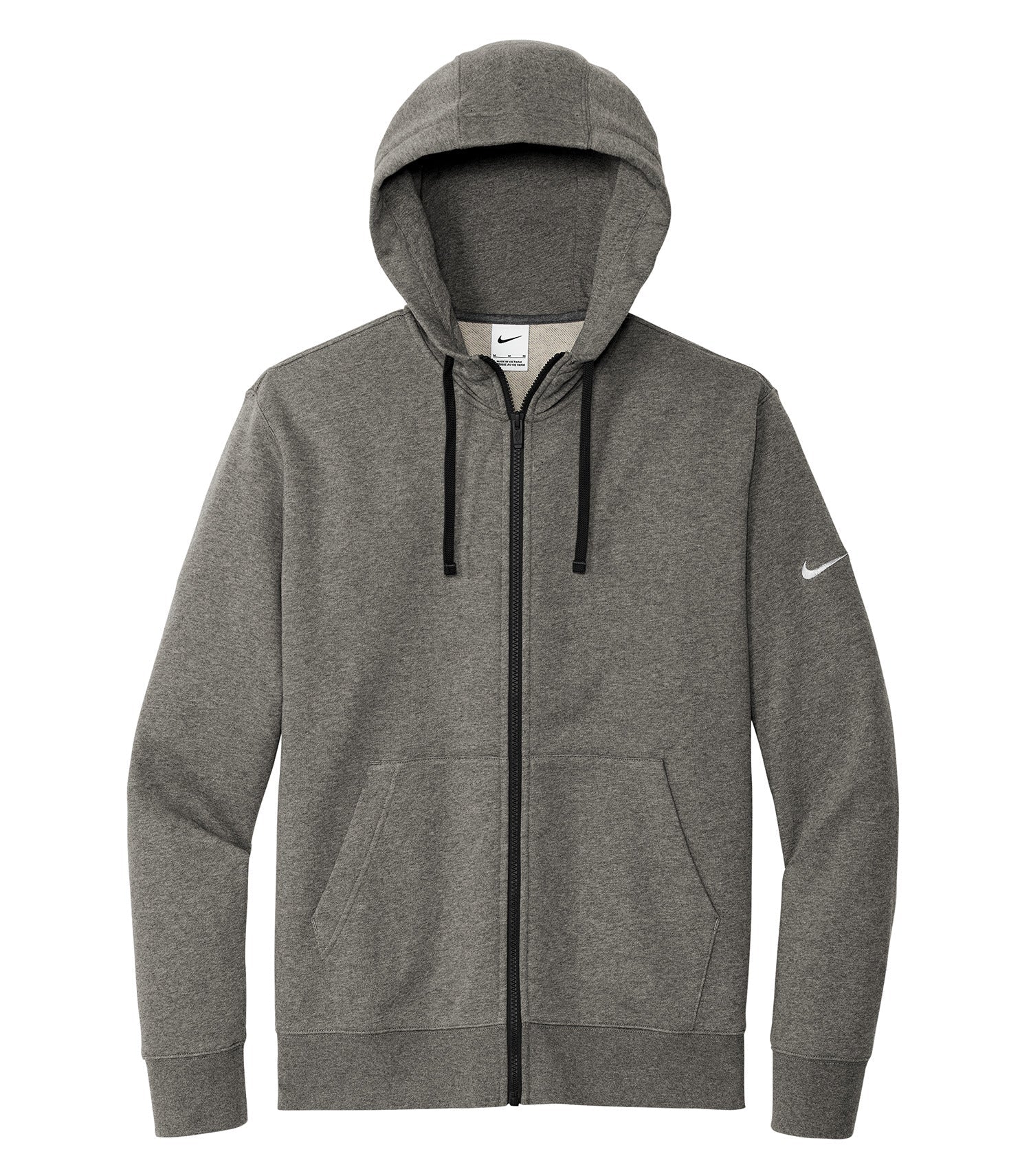 Nike - NIKE CLUB FLEECE SLEEVE SWOOSH FULL ZIP HOODIE. - DR1513 Charcoal Heather DR1513 Nike