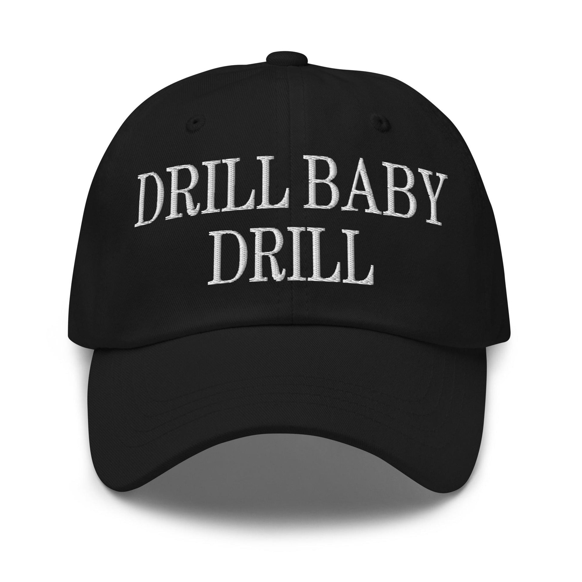 Drill Baby Drill Golf Dad Hat Black Capital Crowns Conservative Dad Hats