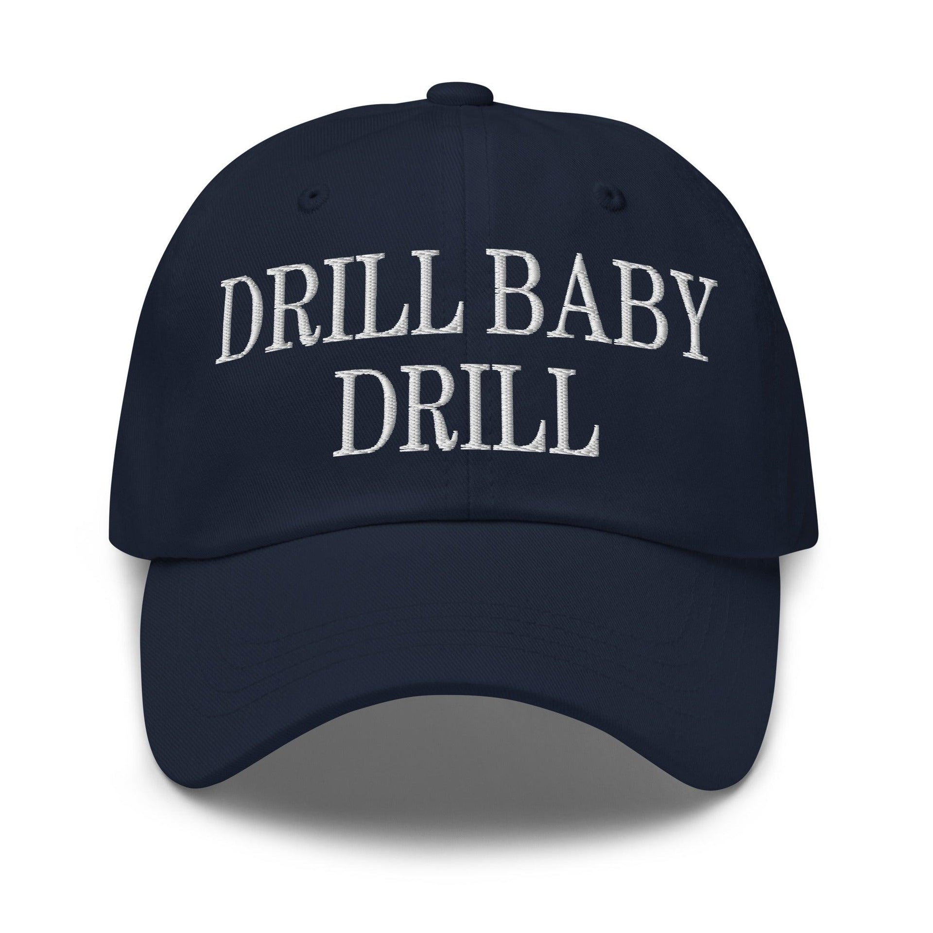 Drill Baby Drill Golf Dad Hat Navy Capital Crowns Conservative Dad Hats