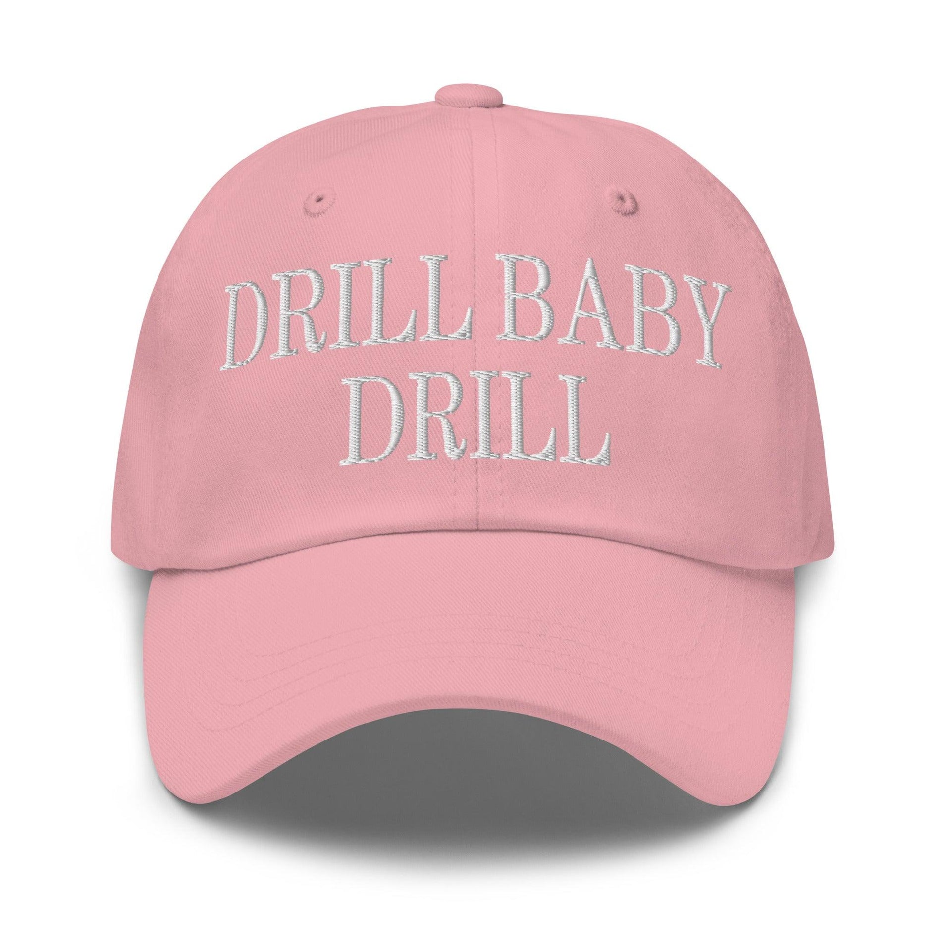Drill Baby Drill Golf Dad Hat Pink Capital Crowns Conservative Dad Hats