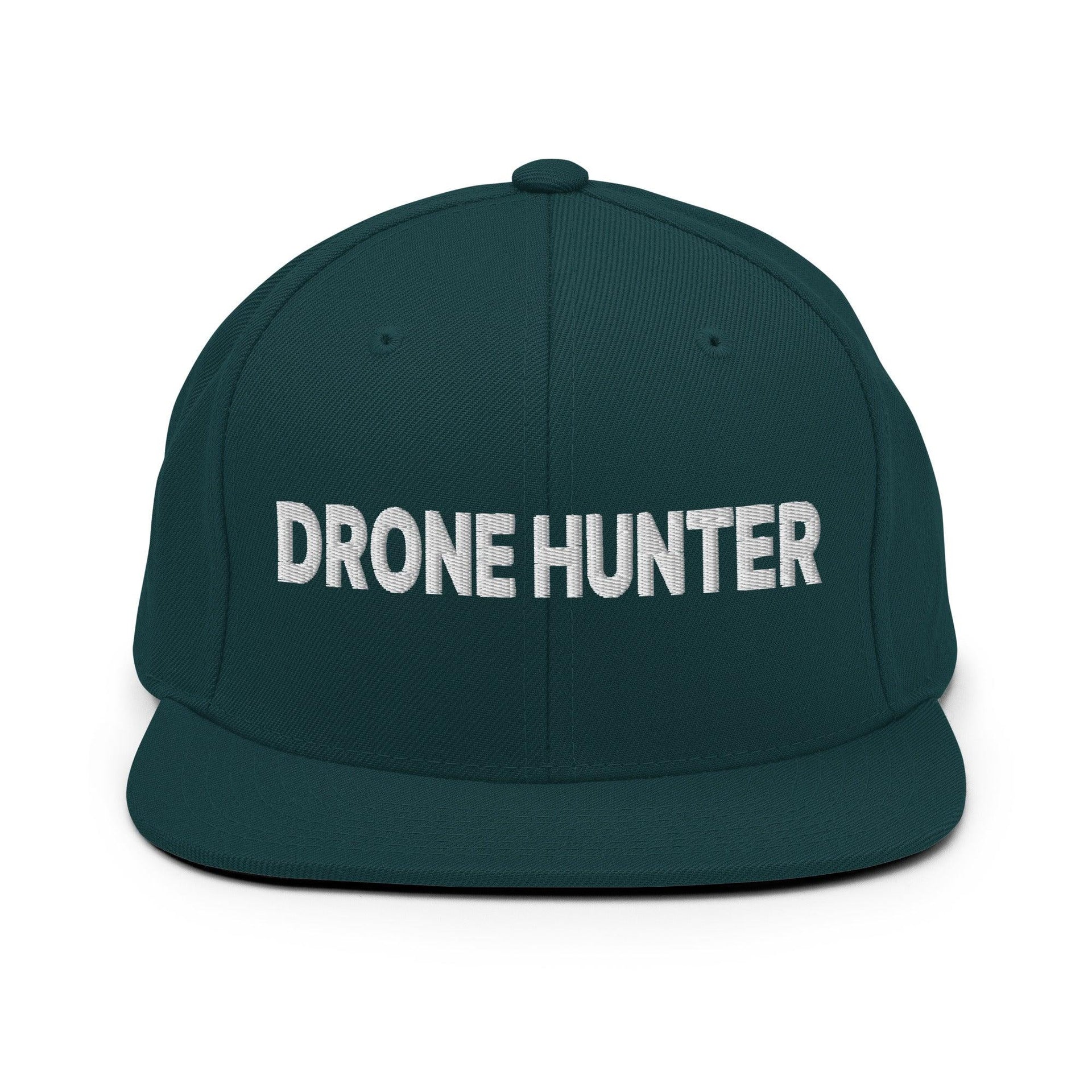Drone Hunter Embroidered Flat Bill Brim Snapback Hat Spruce Capital Crowns Funny Snapback Hats