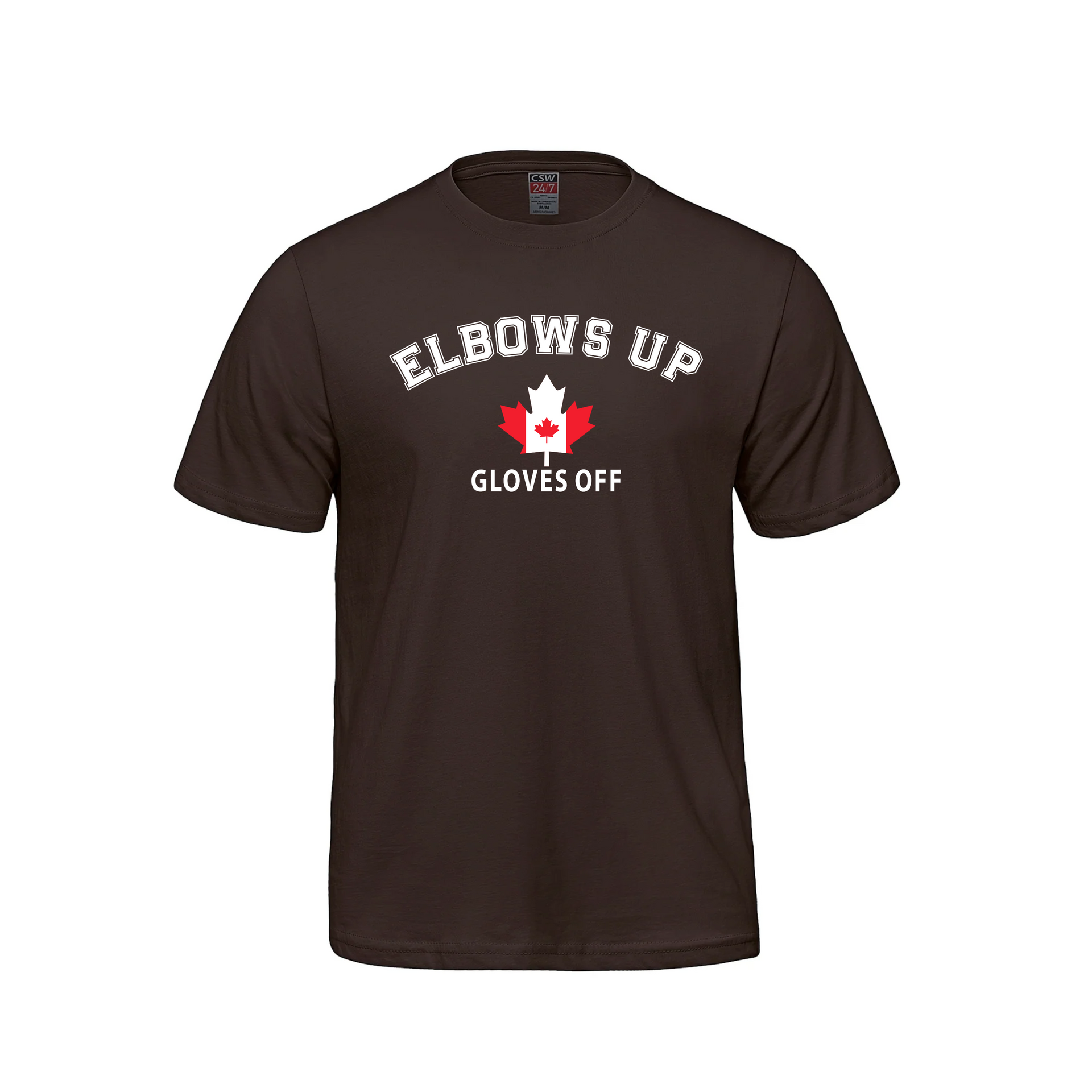 Elbows Up | 100% Cotton T-Shirt – 160 GSM Premium Canadian Streetwear Brown Canada Canada Is Already Great Elbows Up