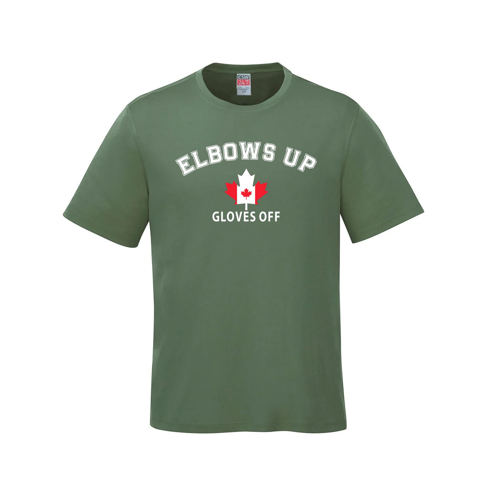 Elbows Up | 100% Cotton T-Shirt – 160 GSM Premium Canadian Streetwear Green Canada Canada Is Already Great Elbows Up