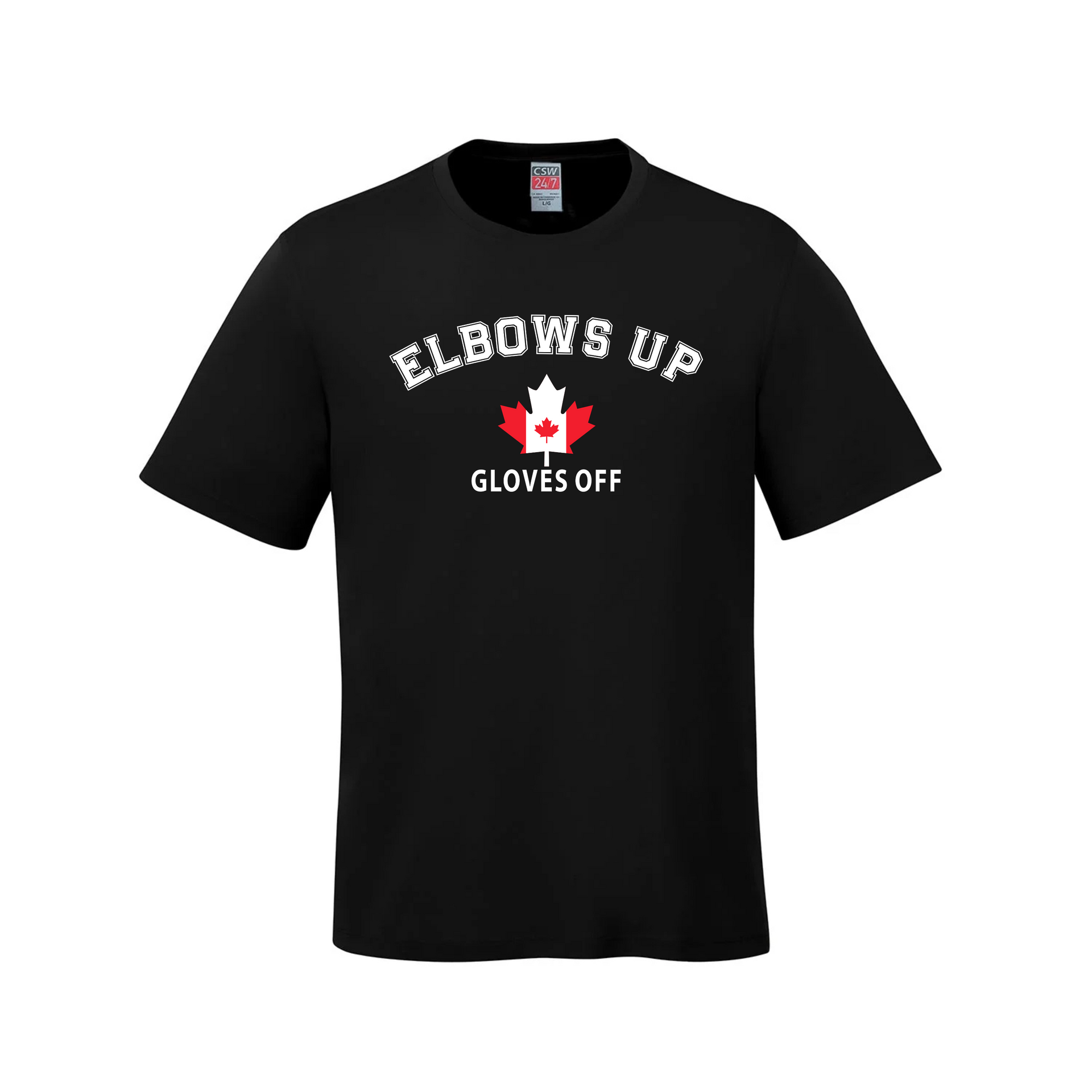 Elbows Up | 100% Cotton T-Shirt – 160 GSM Premium Canadian Streetwear Black Canada Canada Is Already Great Elbows Up