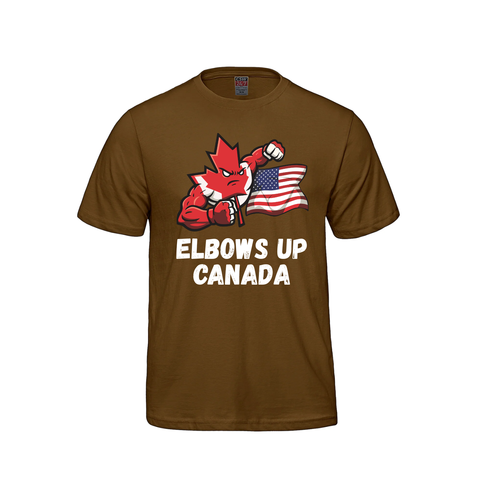 Elbows Up Canada! - 160GSM T-Shirt – Proudly Canadian - Canada Vs America Caramel Canada Canada Is Already Great Elbows Up