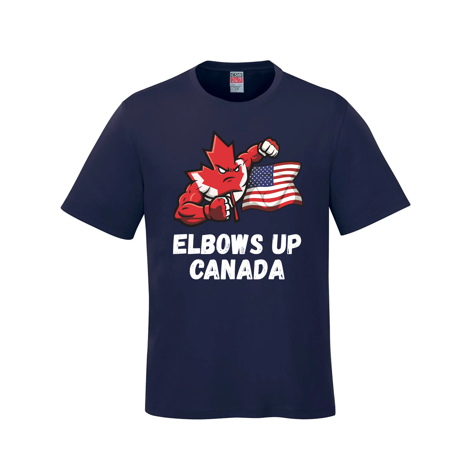 Elbows Up Canada! - 160GSM T-Shirt – Proudly Canadian - Canada Vs America Navy Canada Canada Is Already Great Elbows Up