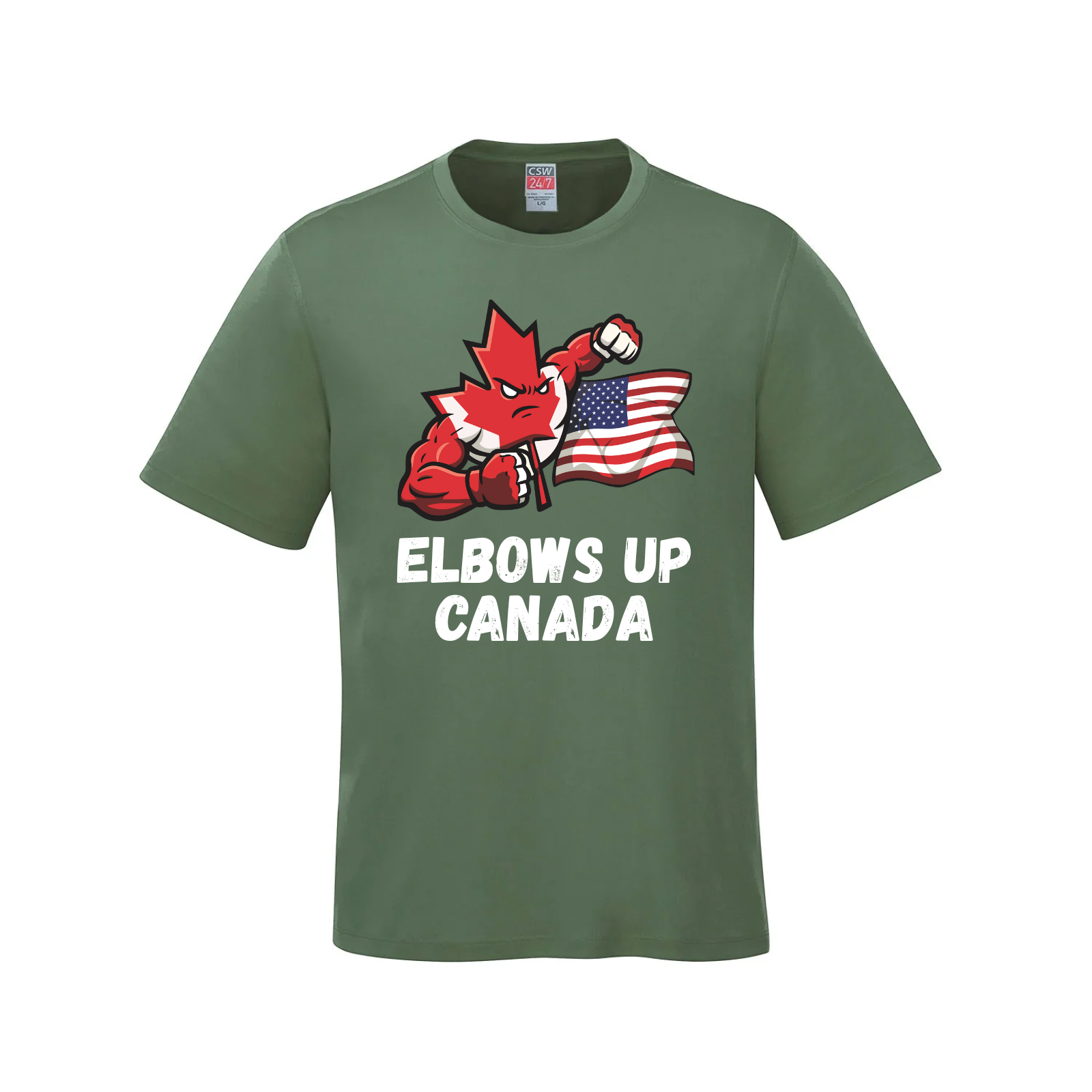 Elbows Up Canada! - 160GSM T-Shirt – Proudly Canadian - Canada Vs America Green Canada Canada Is Already Great Elbows Up