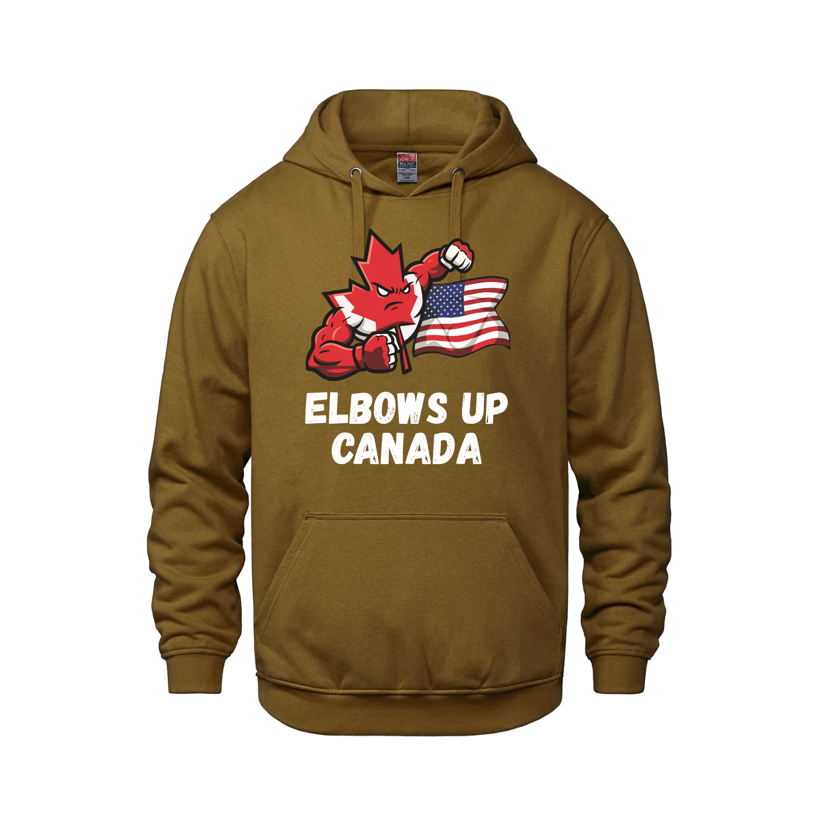 Elbows Up Canada! - 280GSM Pullover Hoodie – Proudly Canadian - Canada vs. America Caramel Canada Canada Is Already Great Elbows Up Make Canada Great Again